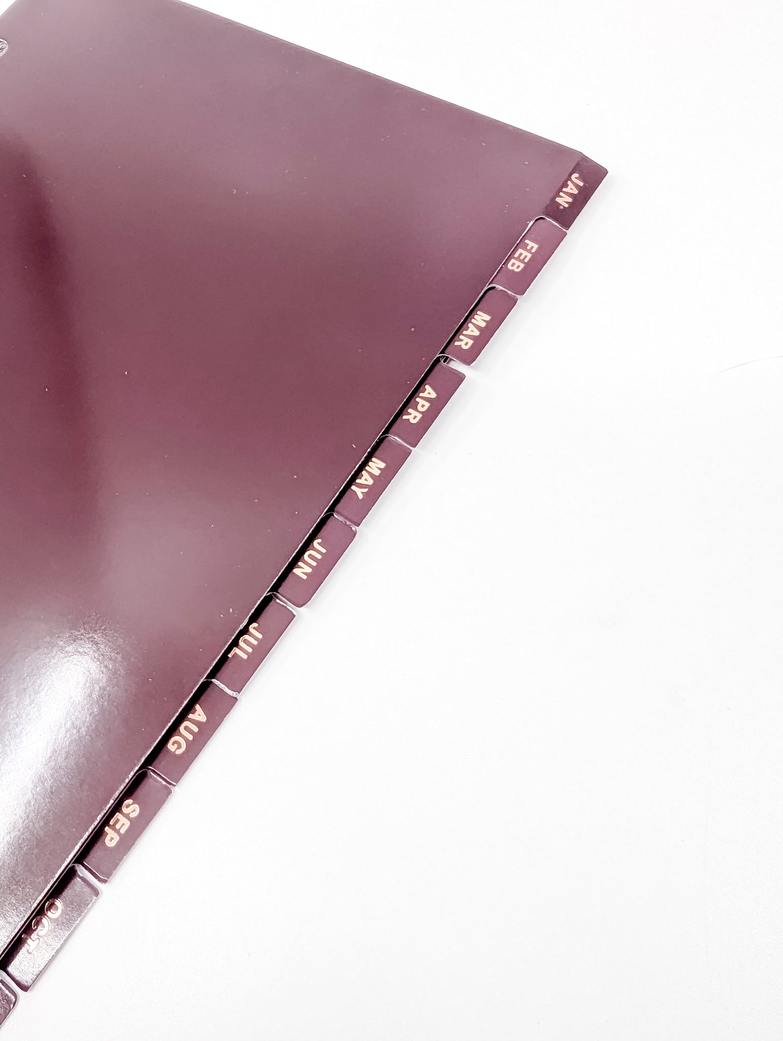 A5 Monthly Dividers  - Burgundy
