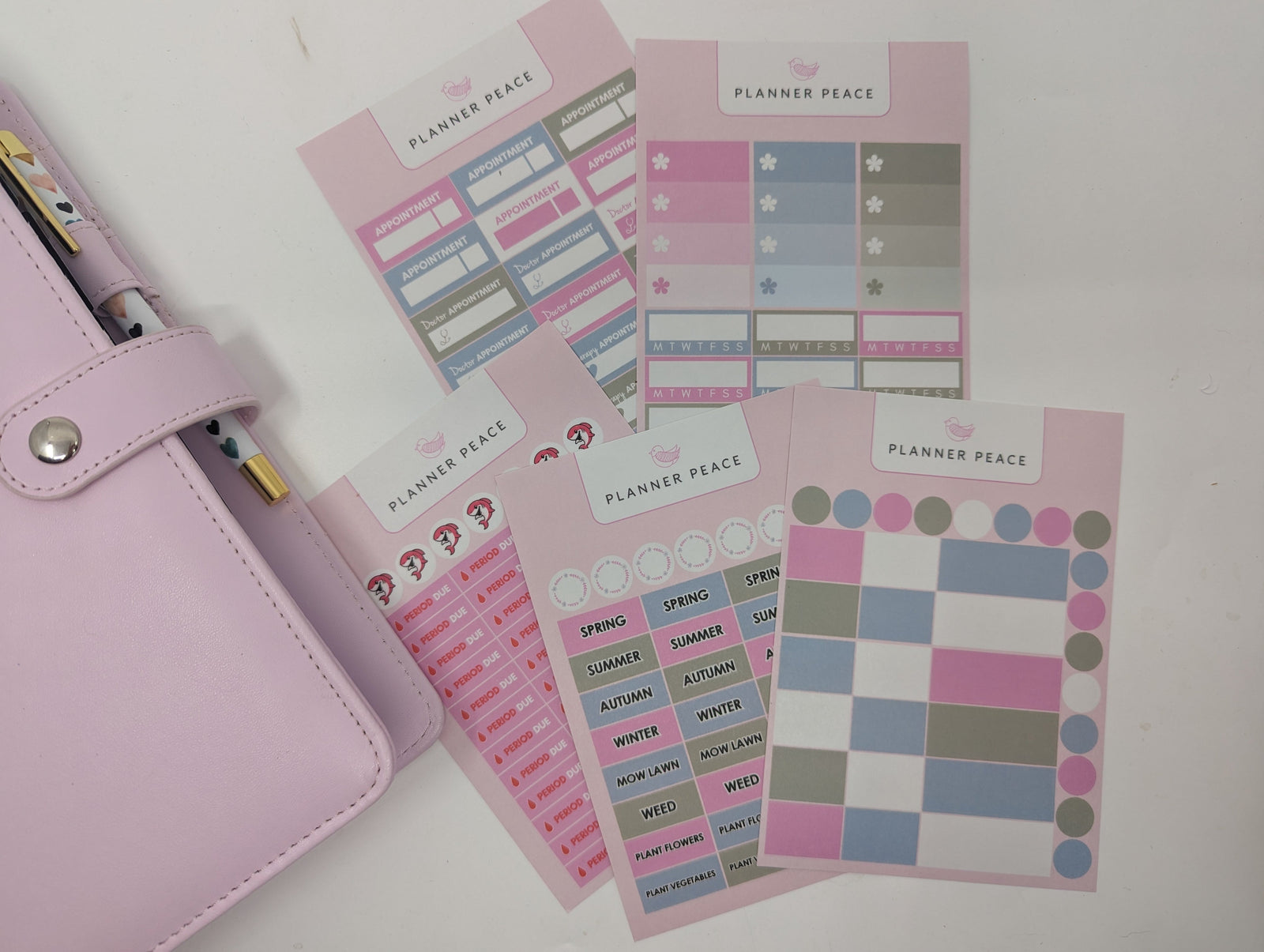 Planner Peace Sticker Sheet Pack - Style 2 - 5 sheets