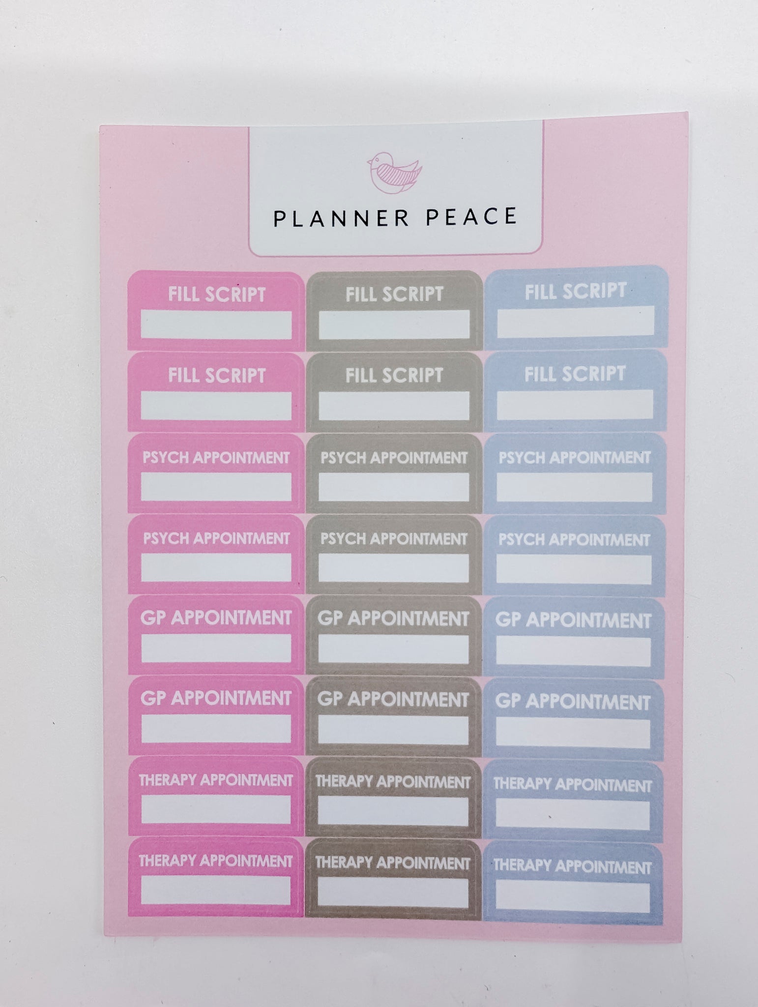 Planner Peace Sticker Sheet Pack - ADHD - 5 sheets