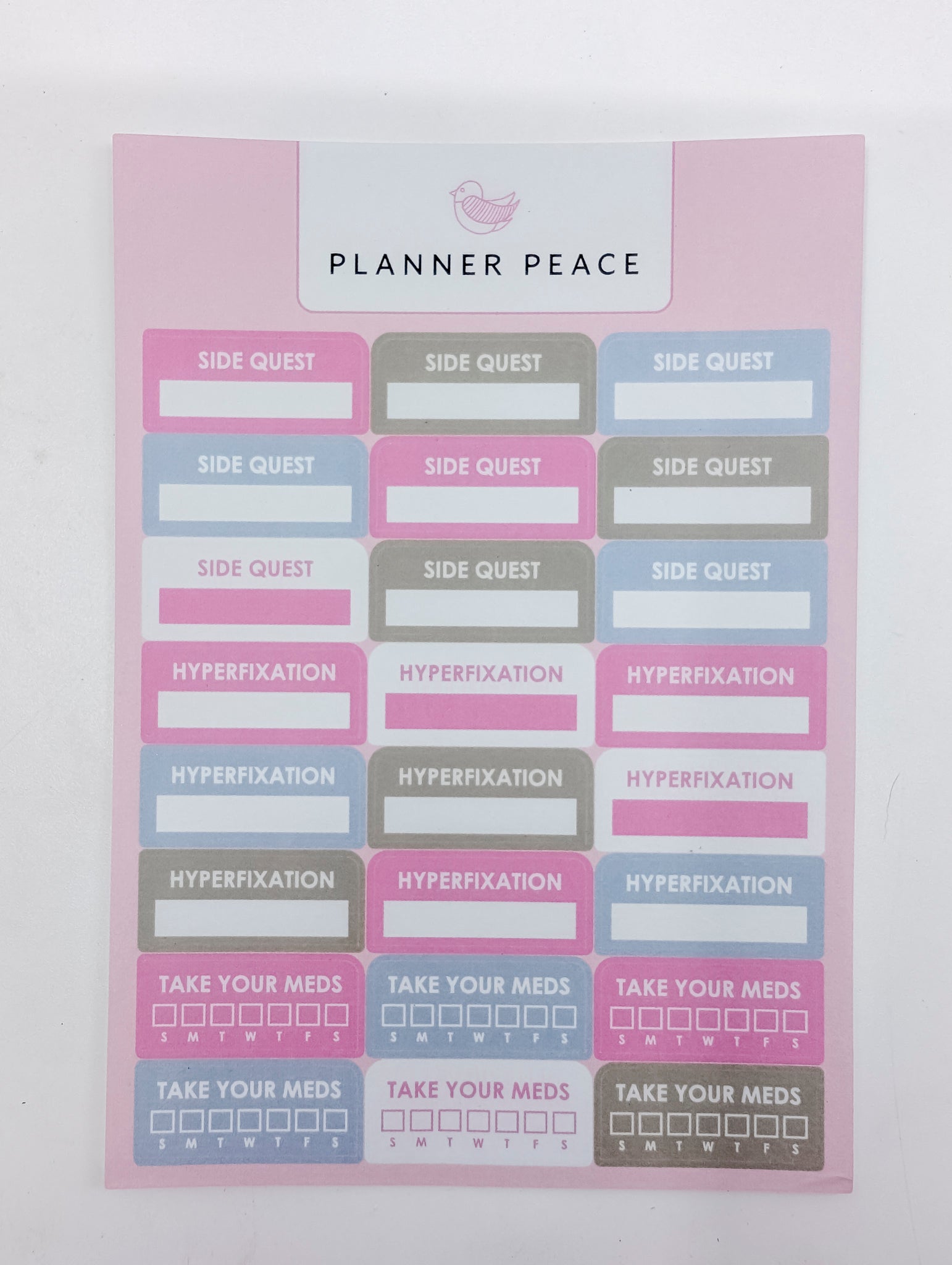 Planner Peace Sticker Sheet Pack - ADHD - 5 sheets