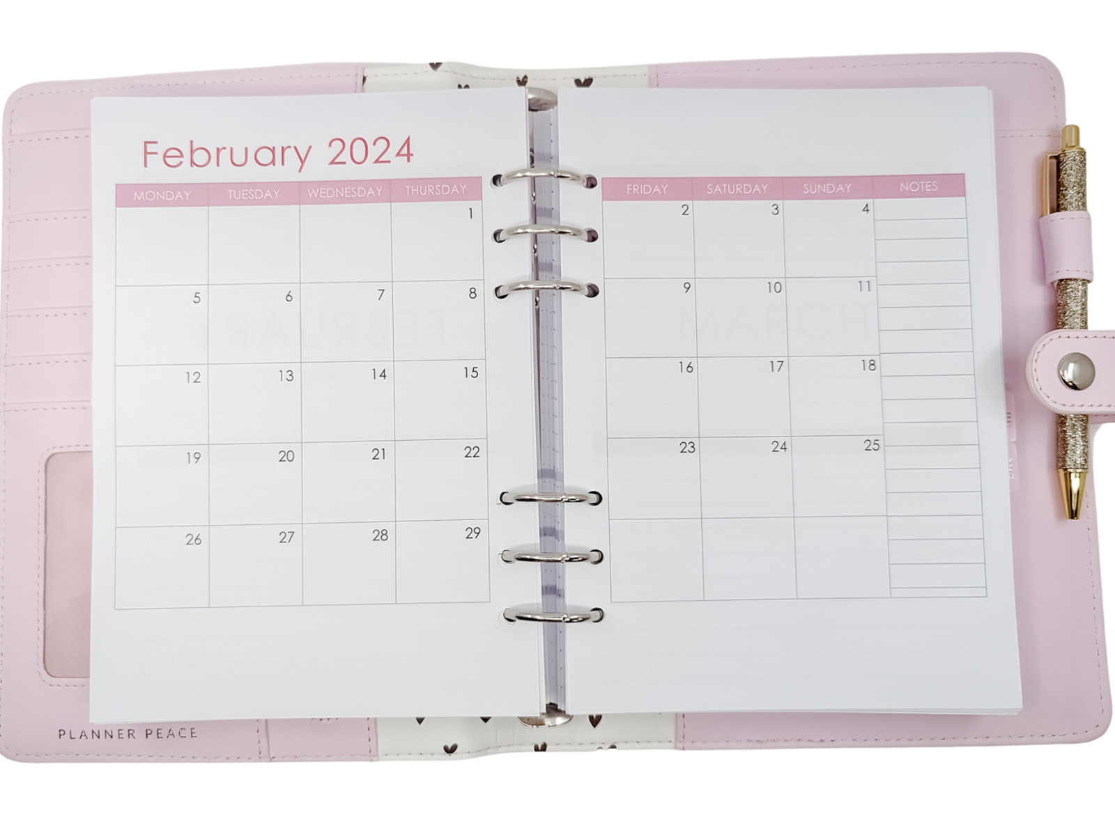 A5 Monthly Layout with lists