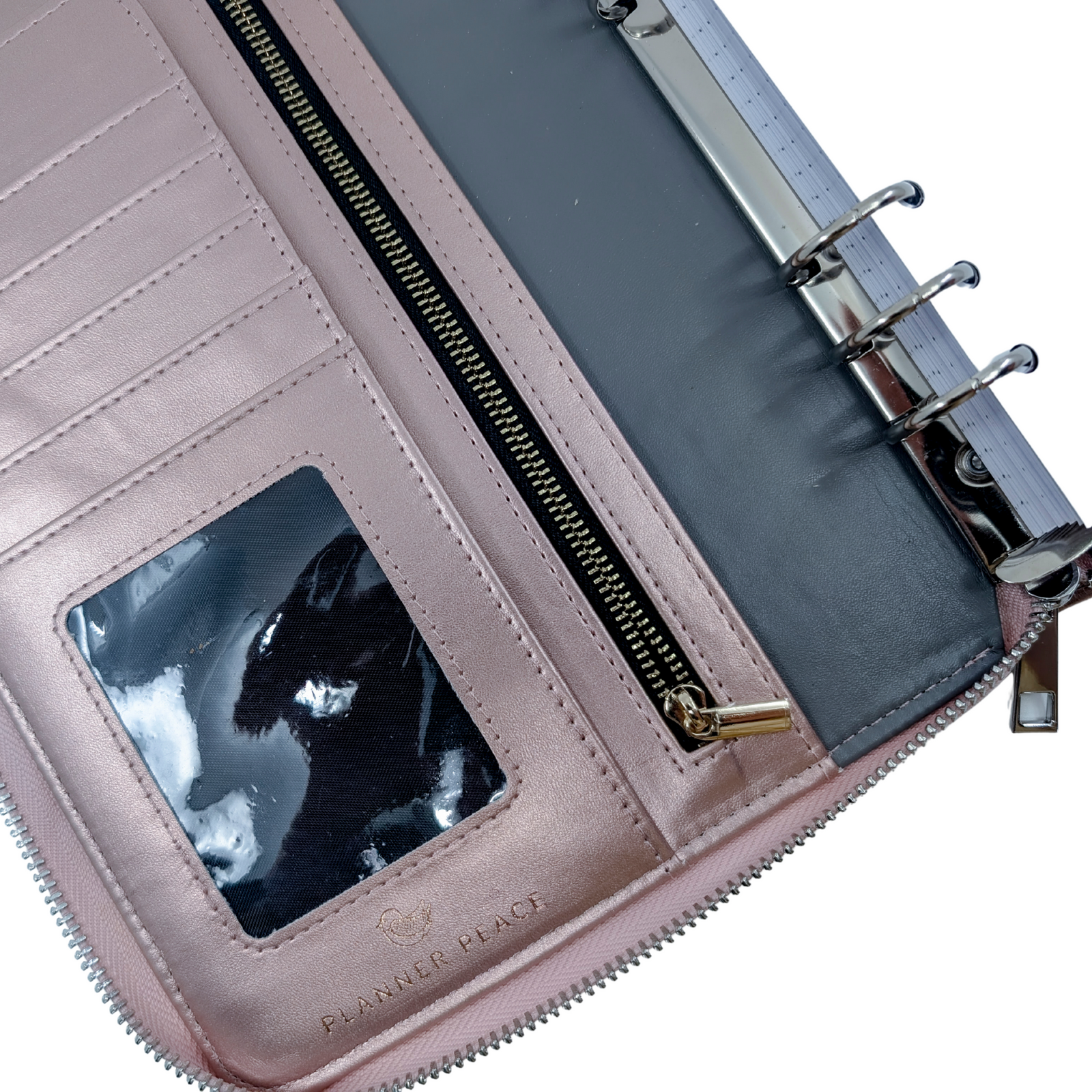 Pink Champagne (zip closure) - 6 Ring A5 Planner Cover