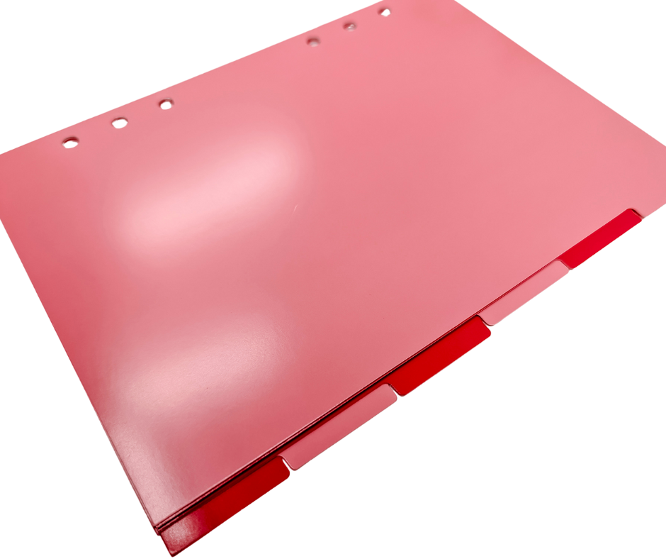 A5 Dividers &quot;Pink and Red&quot; -  6 tab