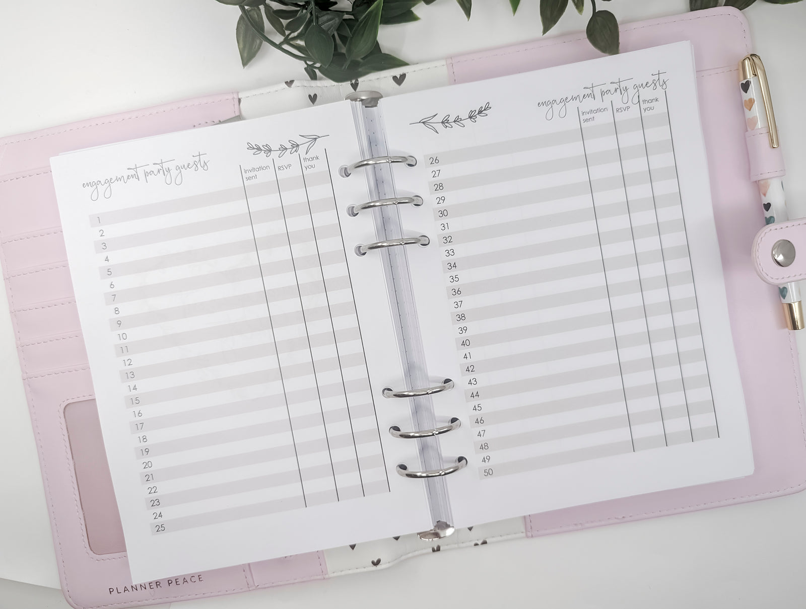 A5 Wedding Planner Inserts