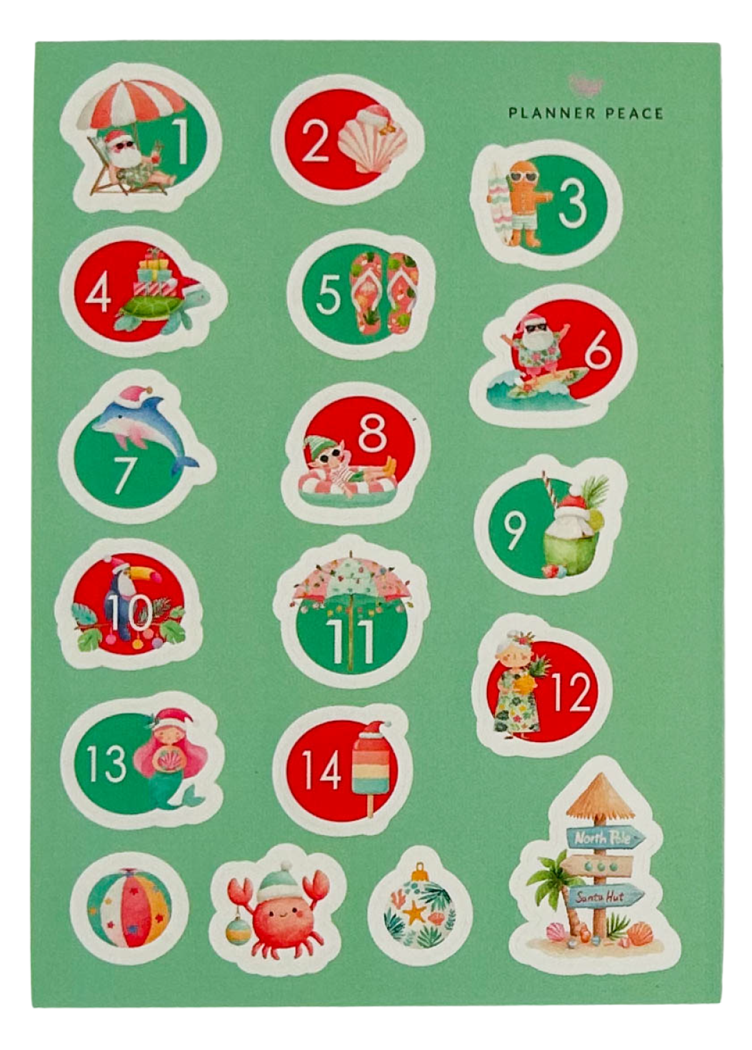 Tropical Christmas Stickers – 3 A6 Sheets