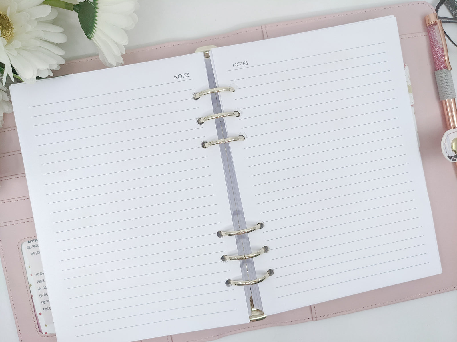 A5 lined paper planner refill