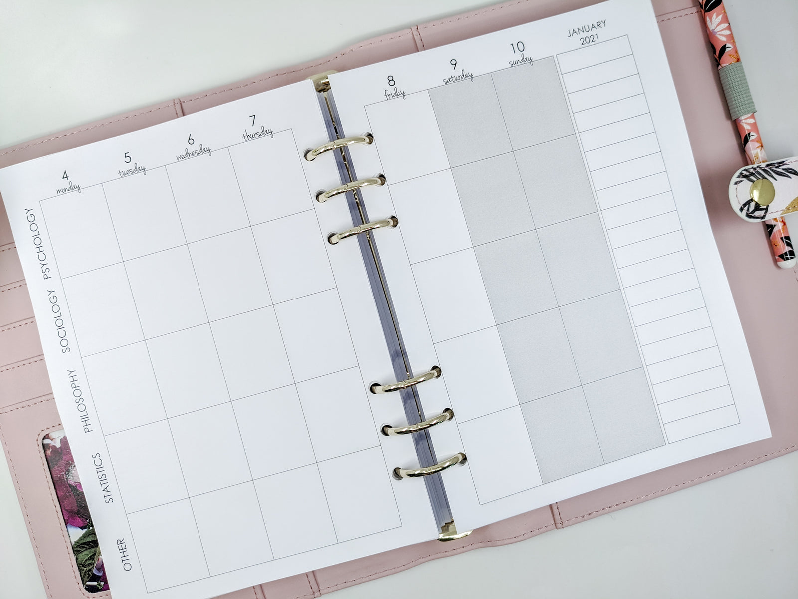 Study planner refill for A5 planners by Planner Peace Australia