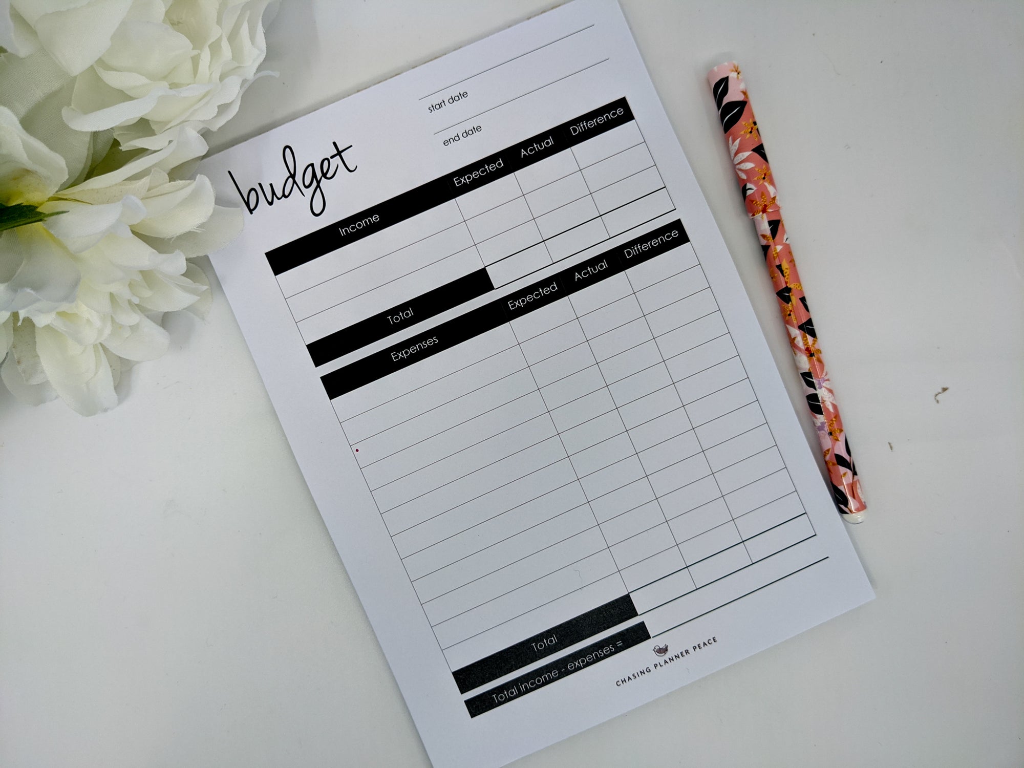 Planner Peace A5 budgeting notepad