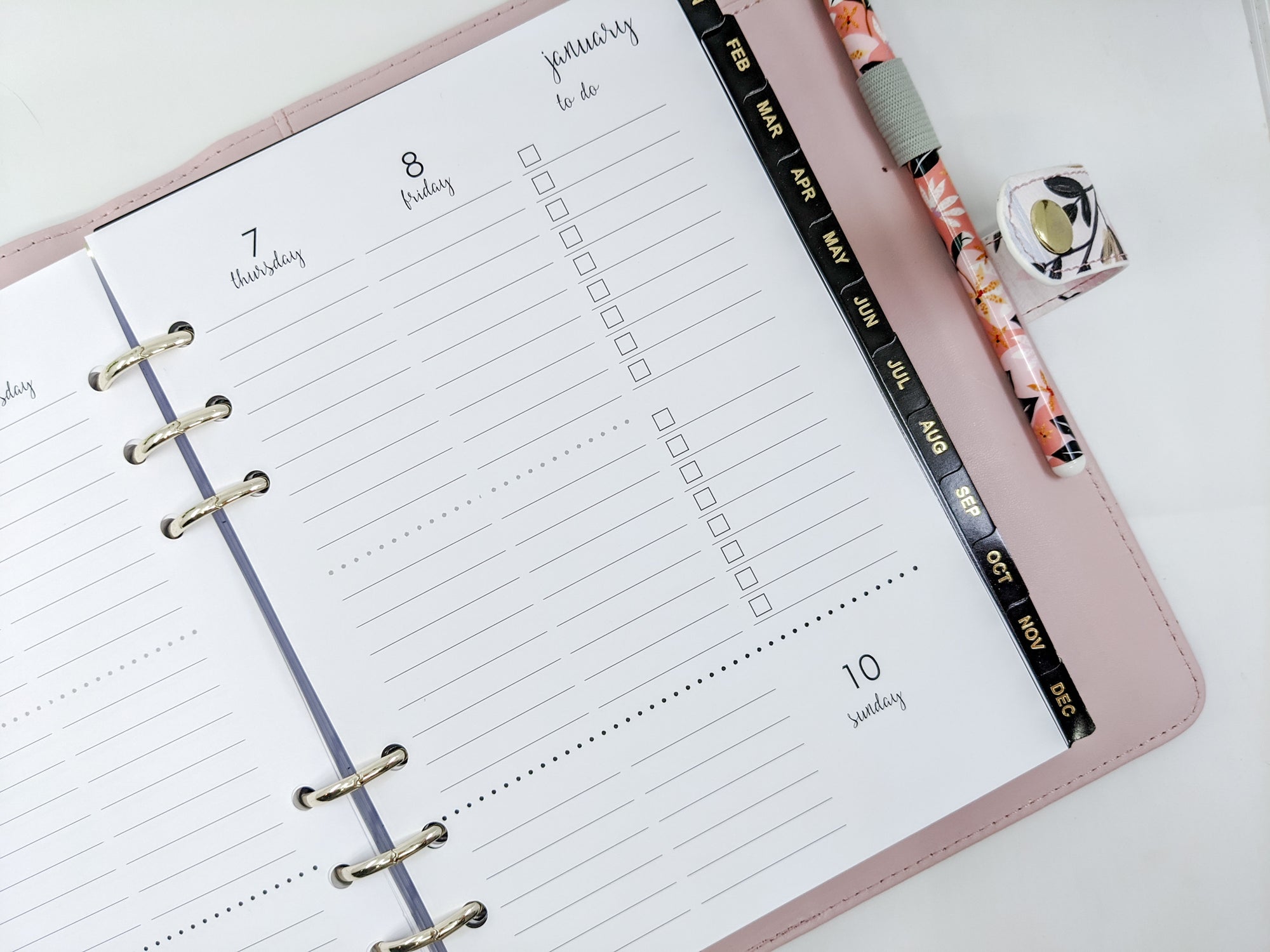 A5 Planner Inserts with two categories per day