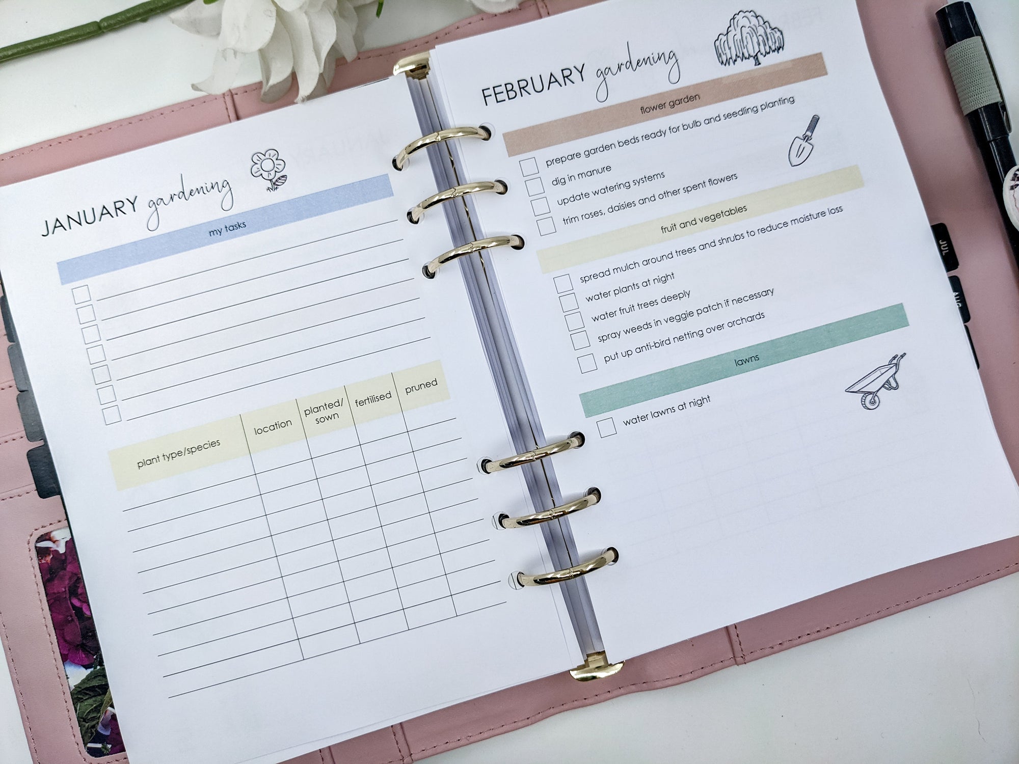 A5 gardening planner bundle by Planner Peace