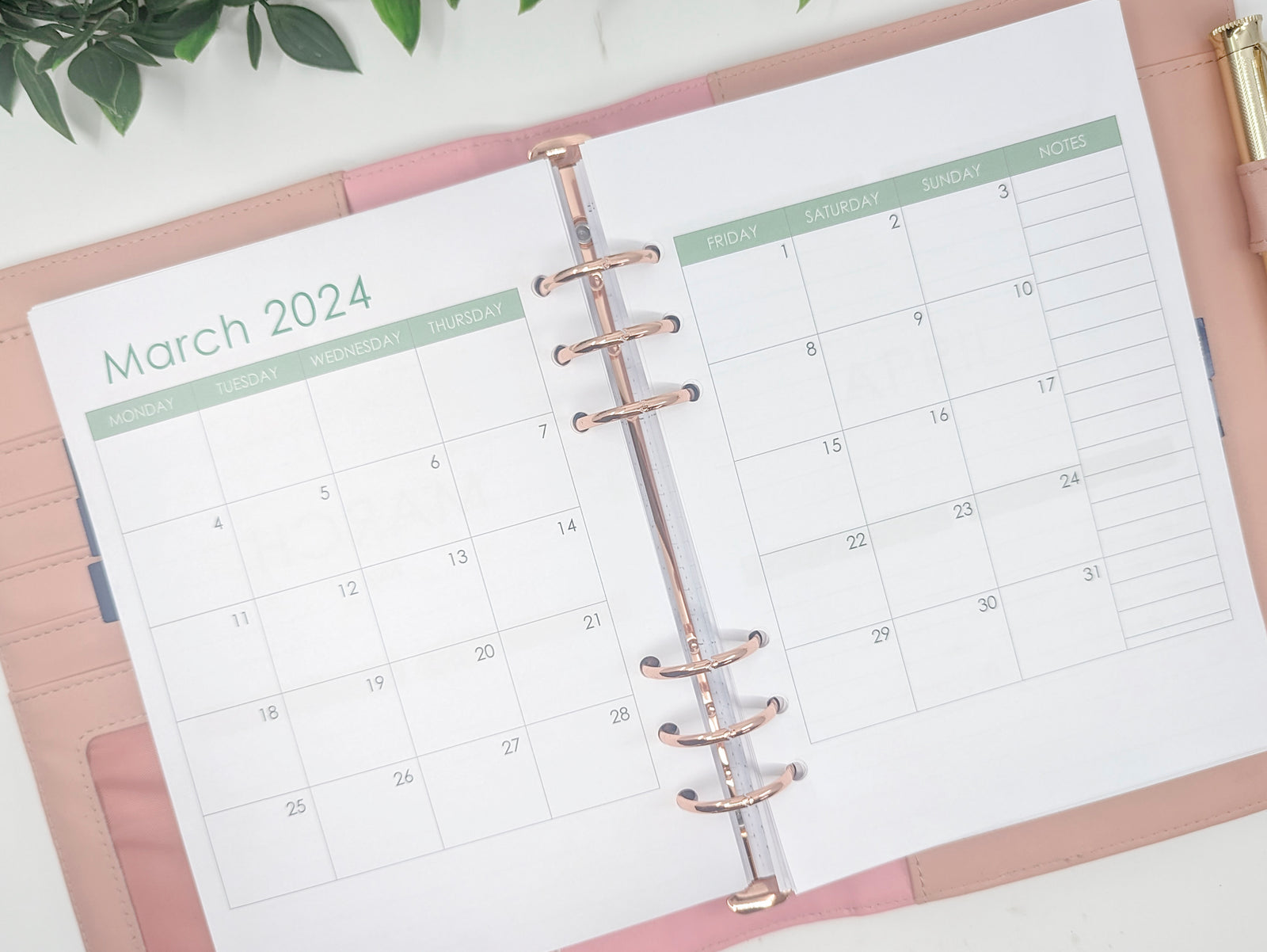 A5 Monthly Planner Refill with lists