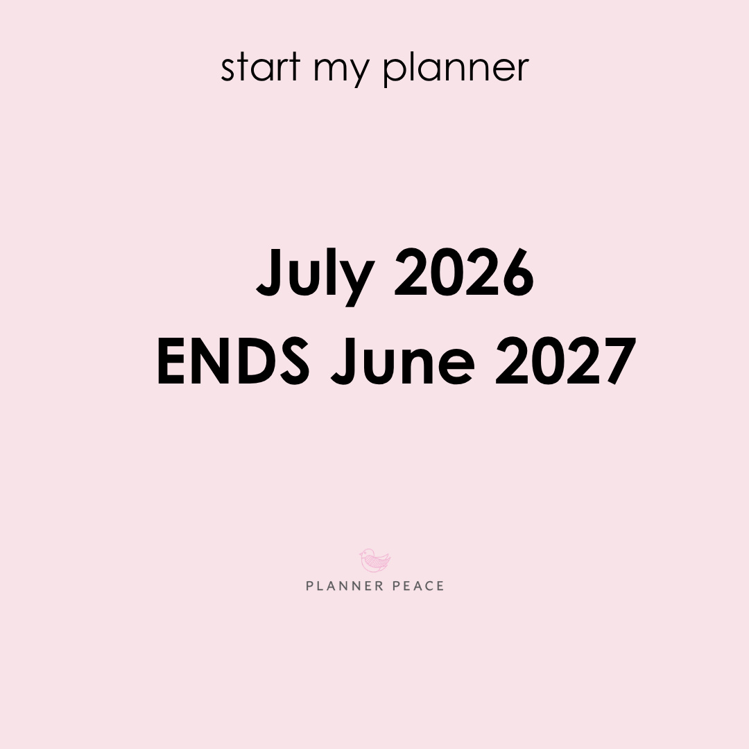 Start my planner July 2026