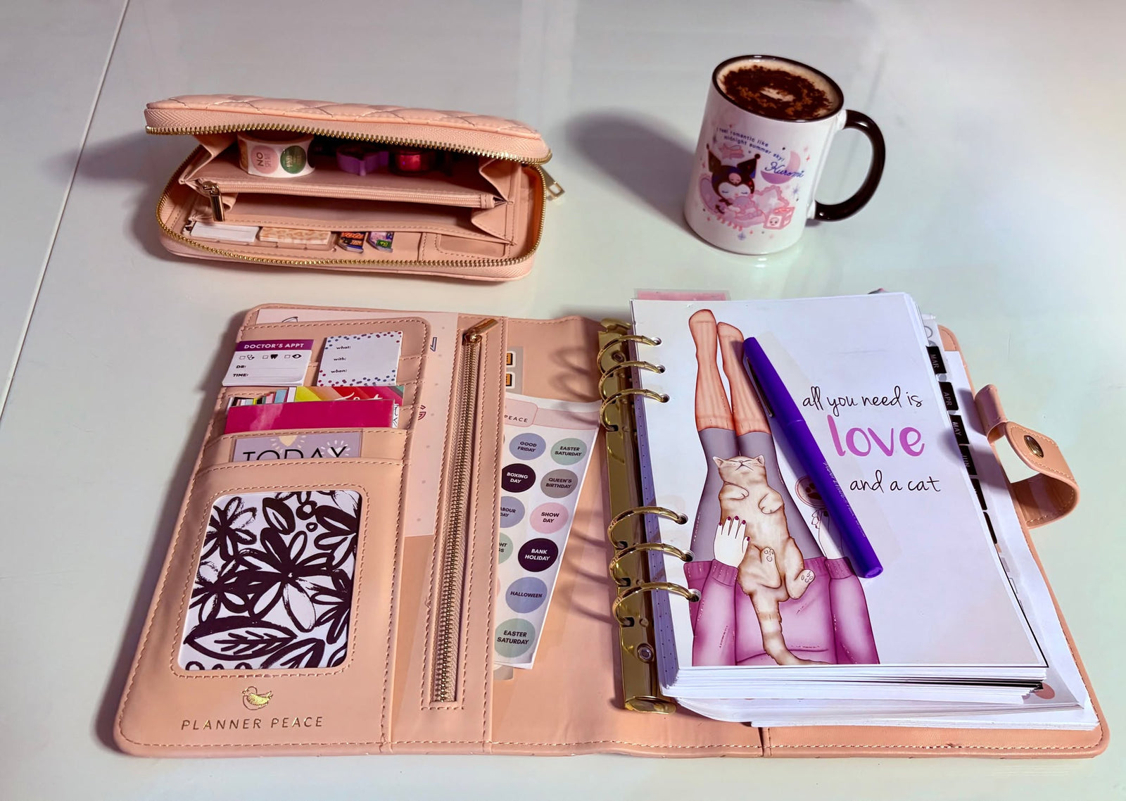 All You Need is Love and a Cat A5 Planner Dashboard by Planner Peace Australia