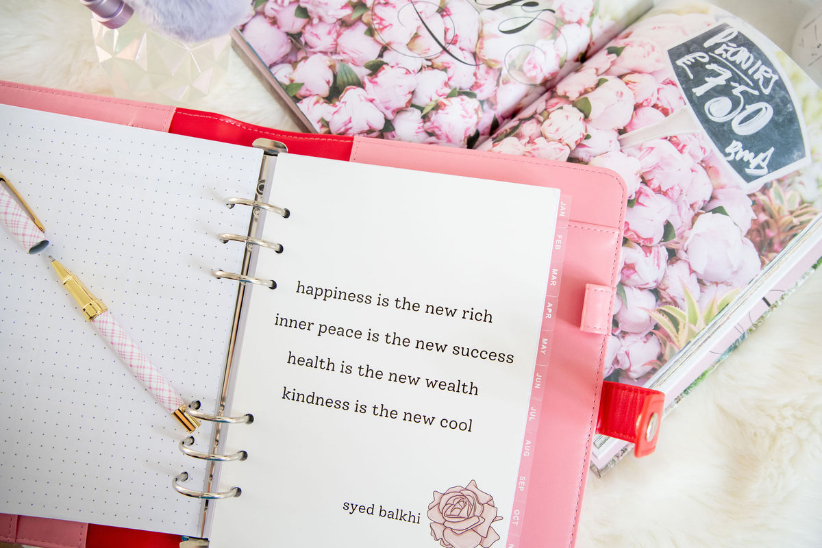 A5 Happiness is the New Rich Dashboard (A5 size)