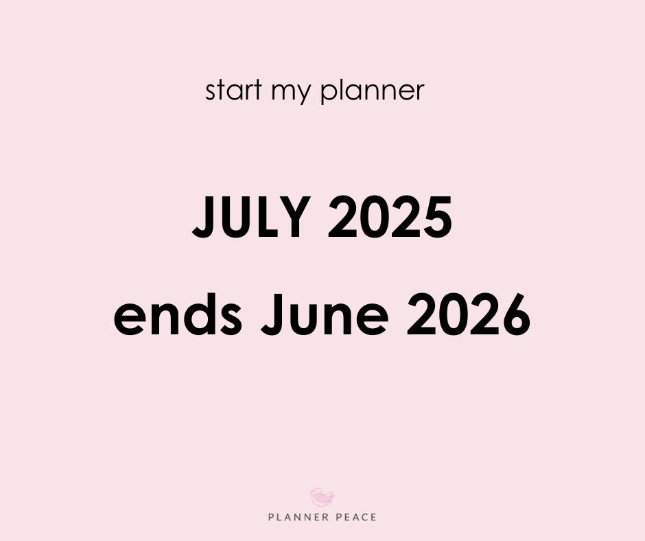 Start my planner July 2025