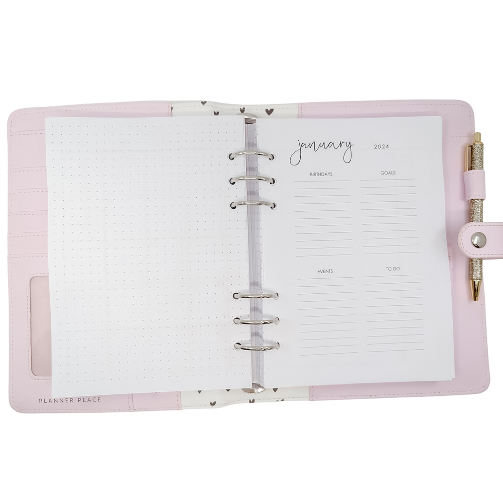 Monthly Inserts for A5 Rings - Planner Peace