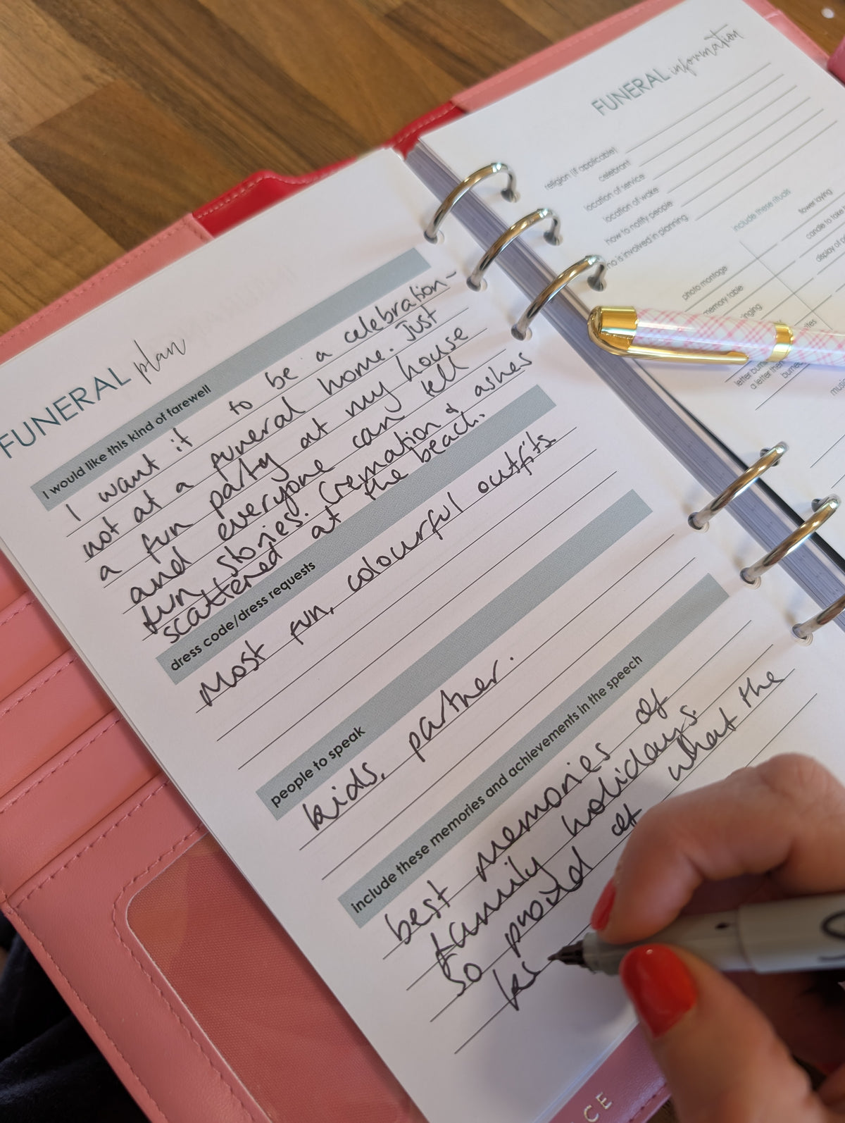 A5 End of Life | Funeral Planner planner insert/refill