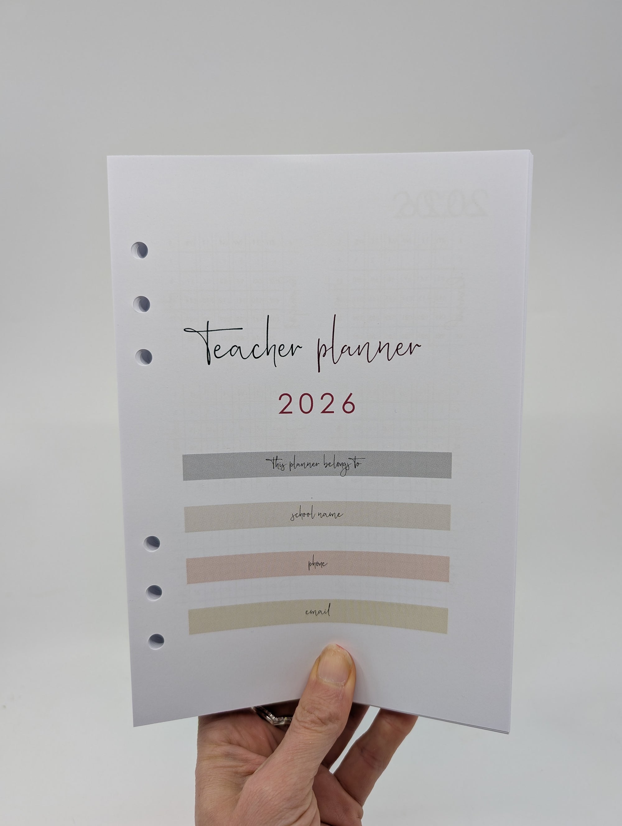 2026 Teacher Planner - Planner, Dividers, Teacher Inserts, Notepad and Stickers