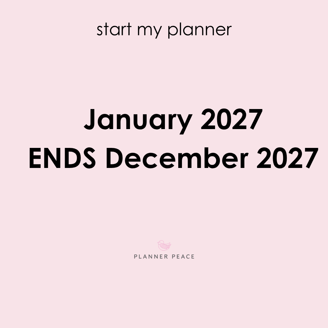 Start my planner January 2027