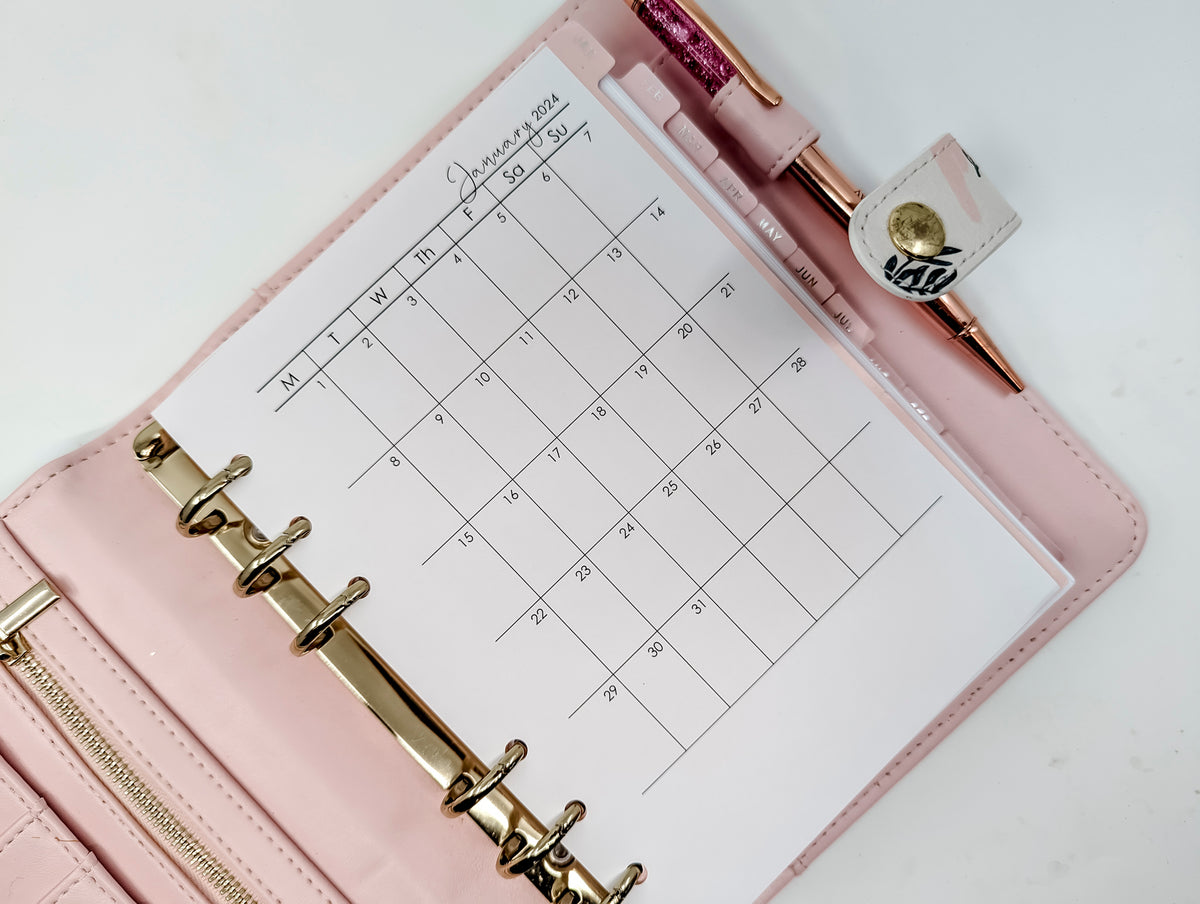 Month on One Page B6 Planner Refill