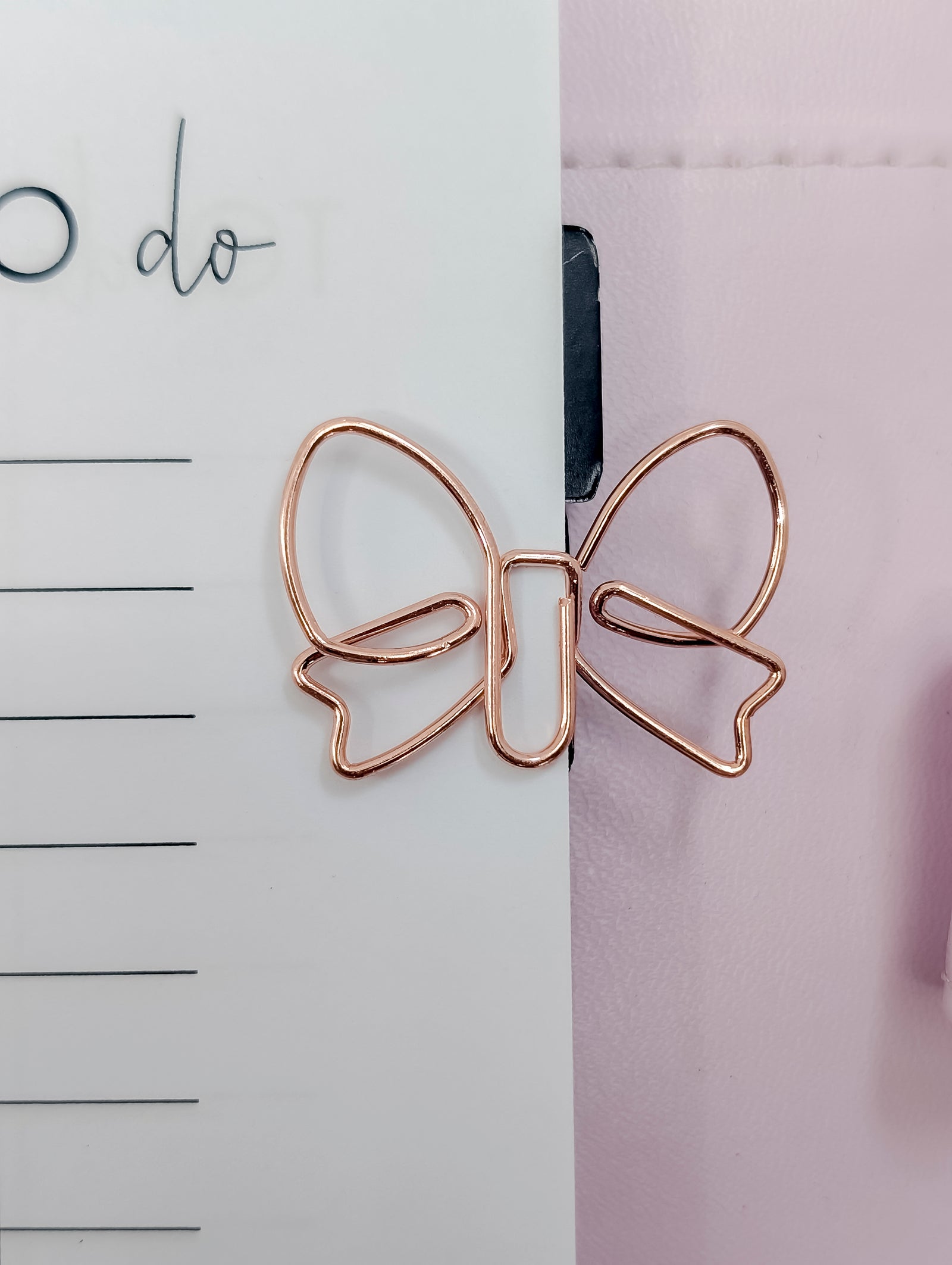Rose Gold Bow Paperclips set of 5