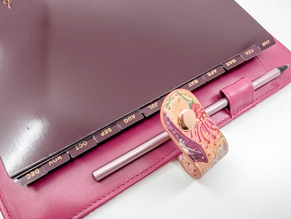 A5 Monthly Dividers  - Burgundy