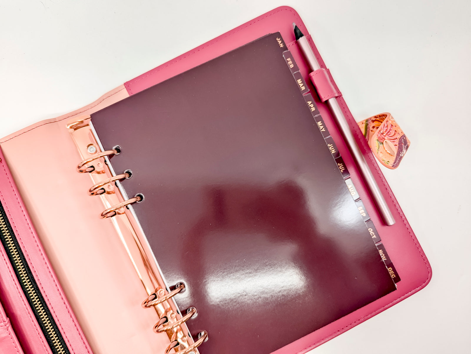 A5 Monthly Dividers  - Burgundy