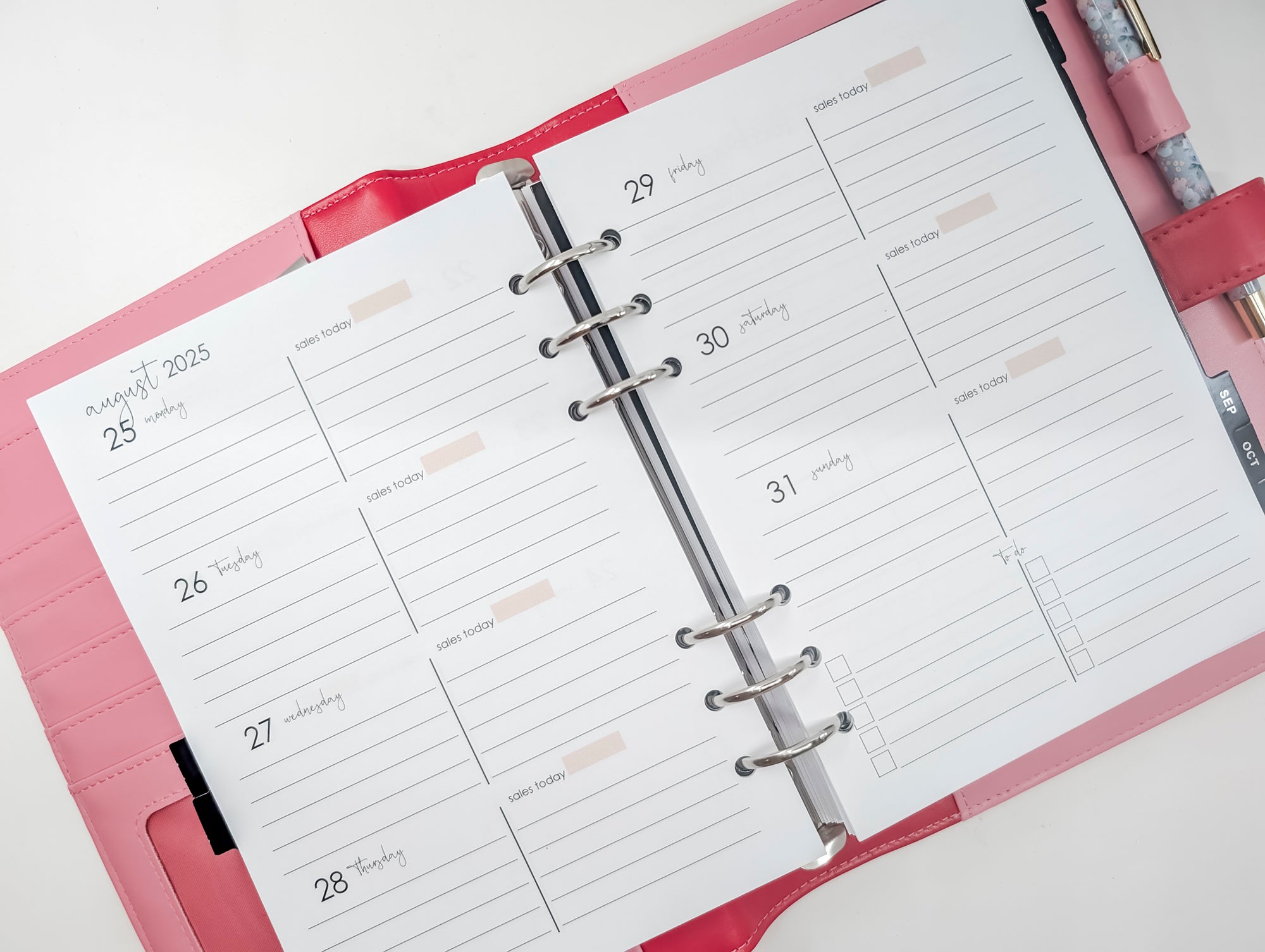 A5 Business Planner inserts for business owners