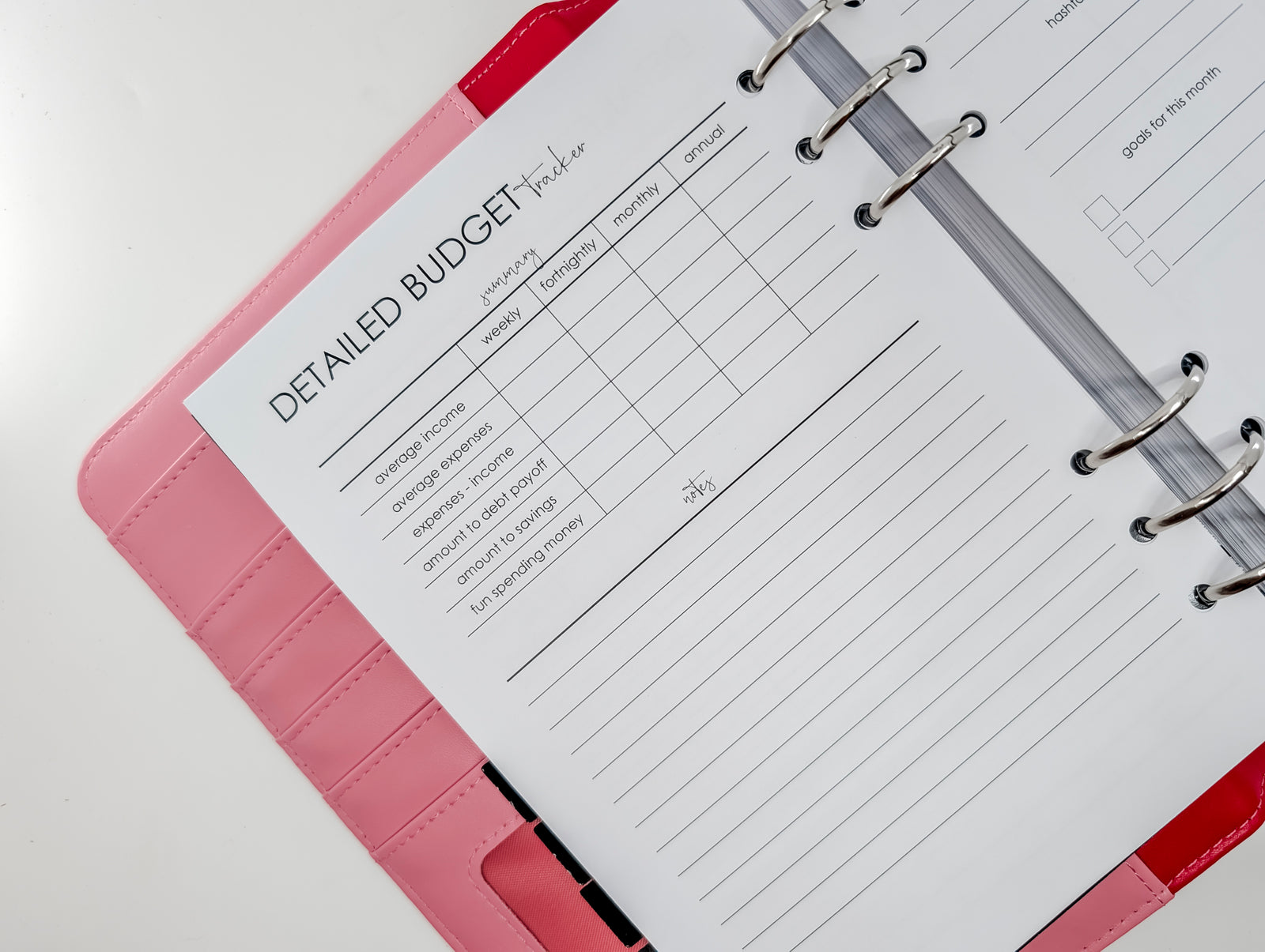 A5 Detailed Budget Tracking