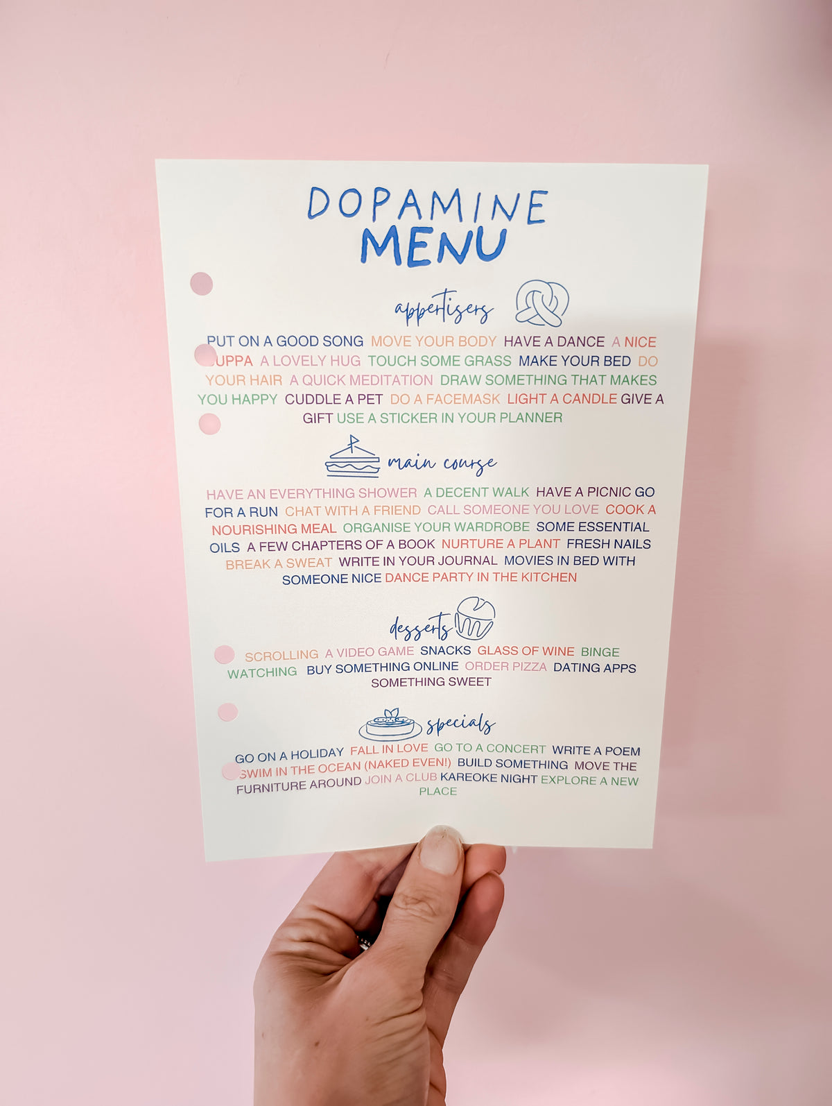 A5 Dopamine Menu Dashboard (A5 size)