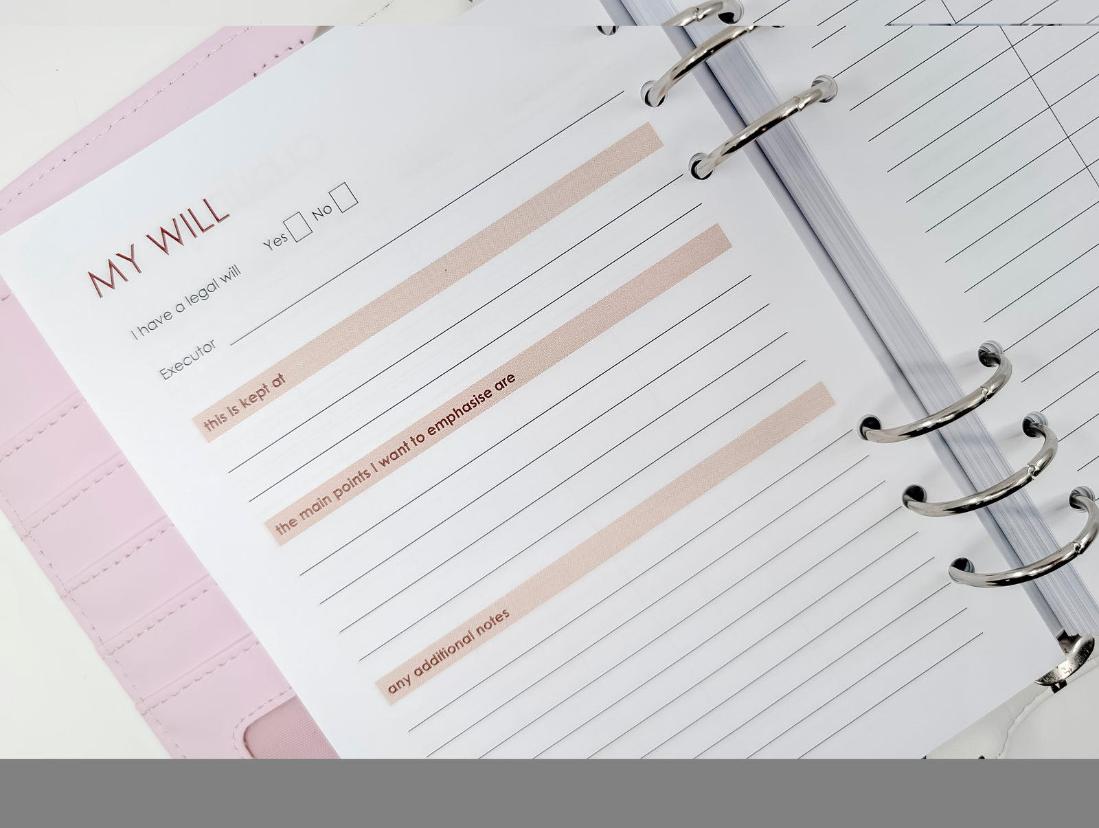 A5 End of Life | Funeral Planner planner insert/refill