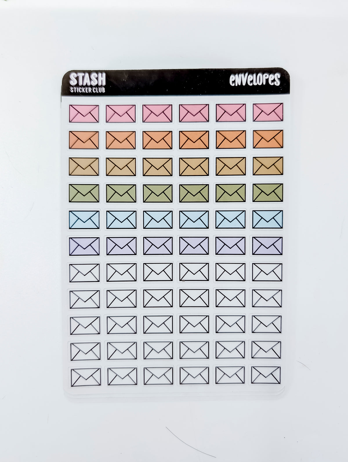 Colour Envelopes Sticker Sheet (Stash Sticker Club)