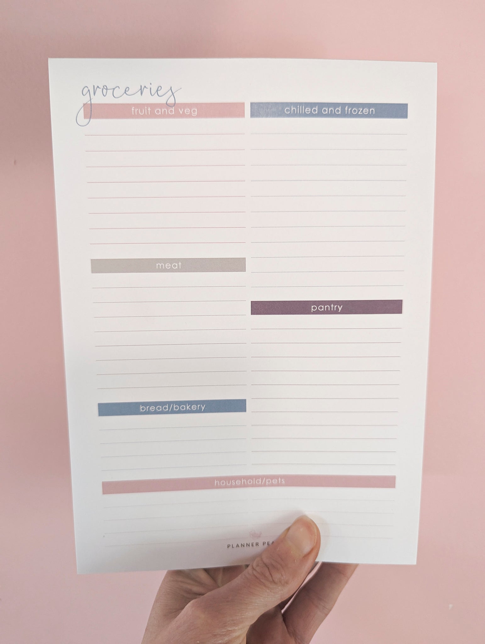 A5 Groceries Notepad