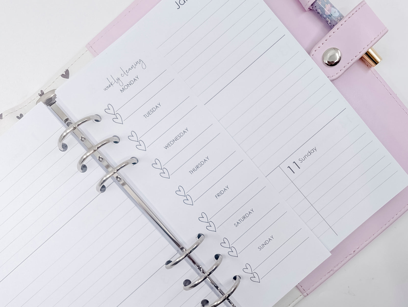 Half Size Cleaning A5 Planner inserts