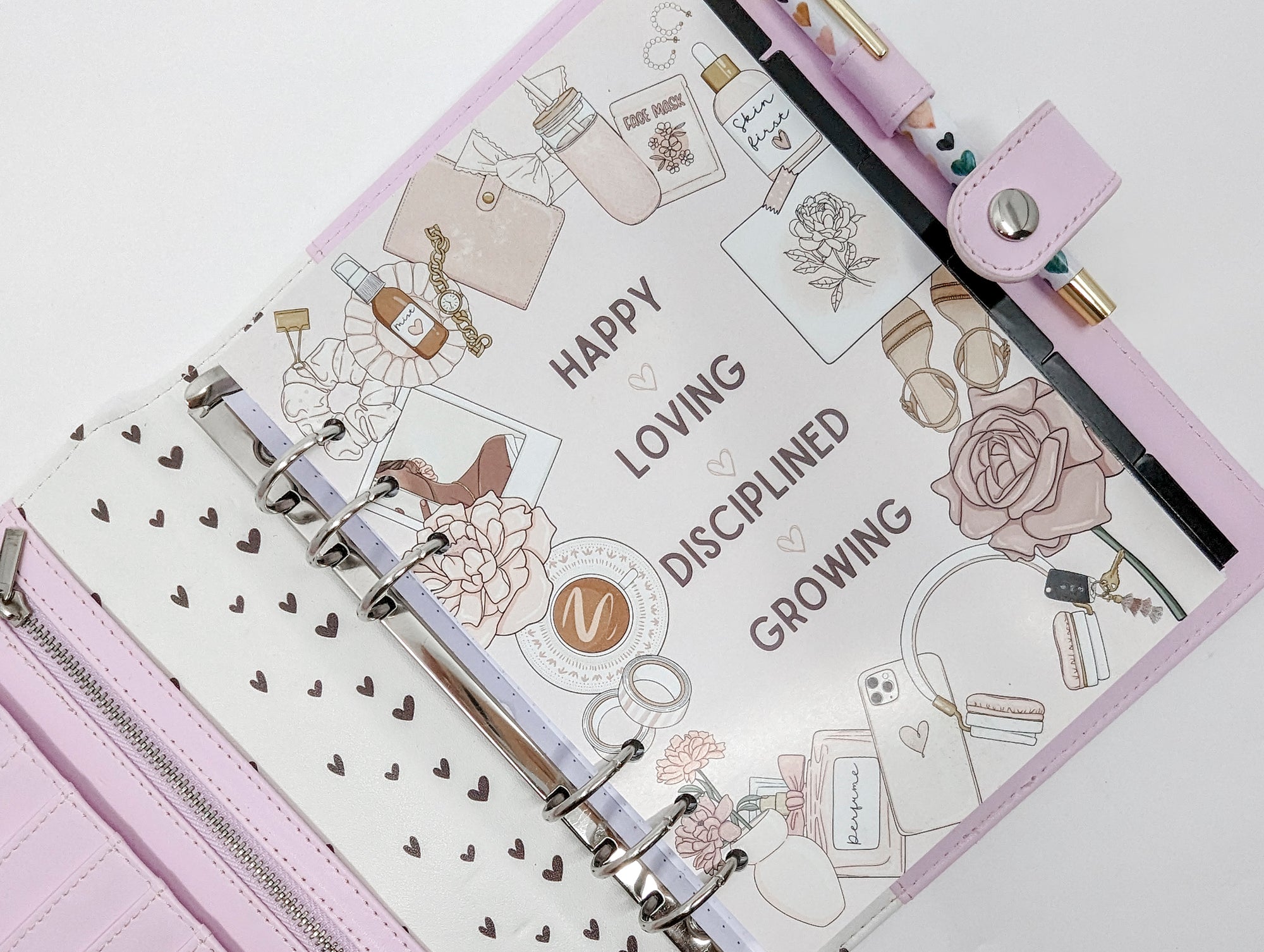 Happy Loving Disciplined Growing Dashboard (A5 size)