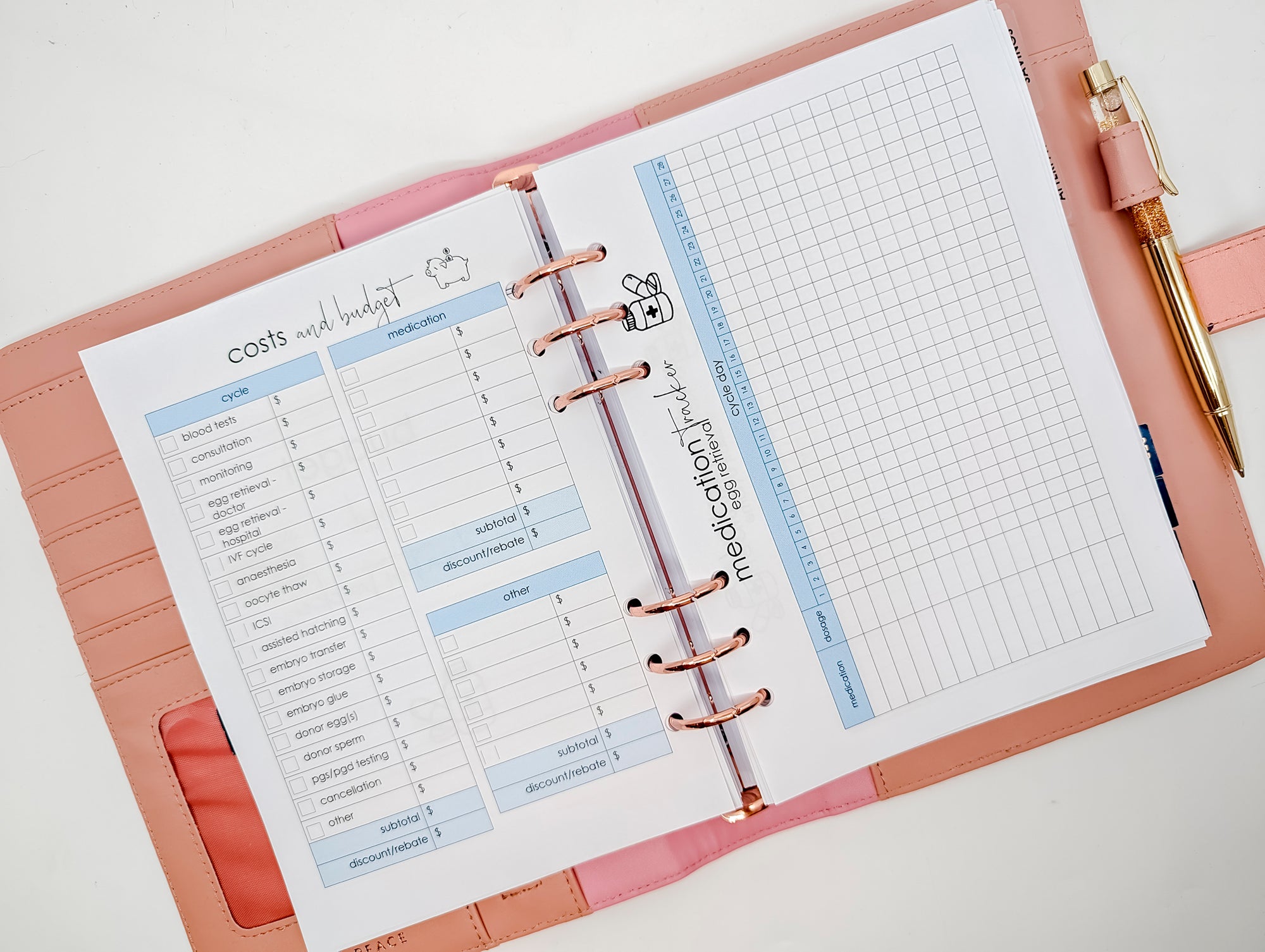 IVF Planner A5 Insert Set
