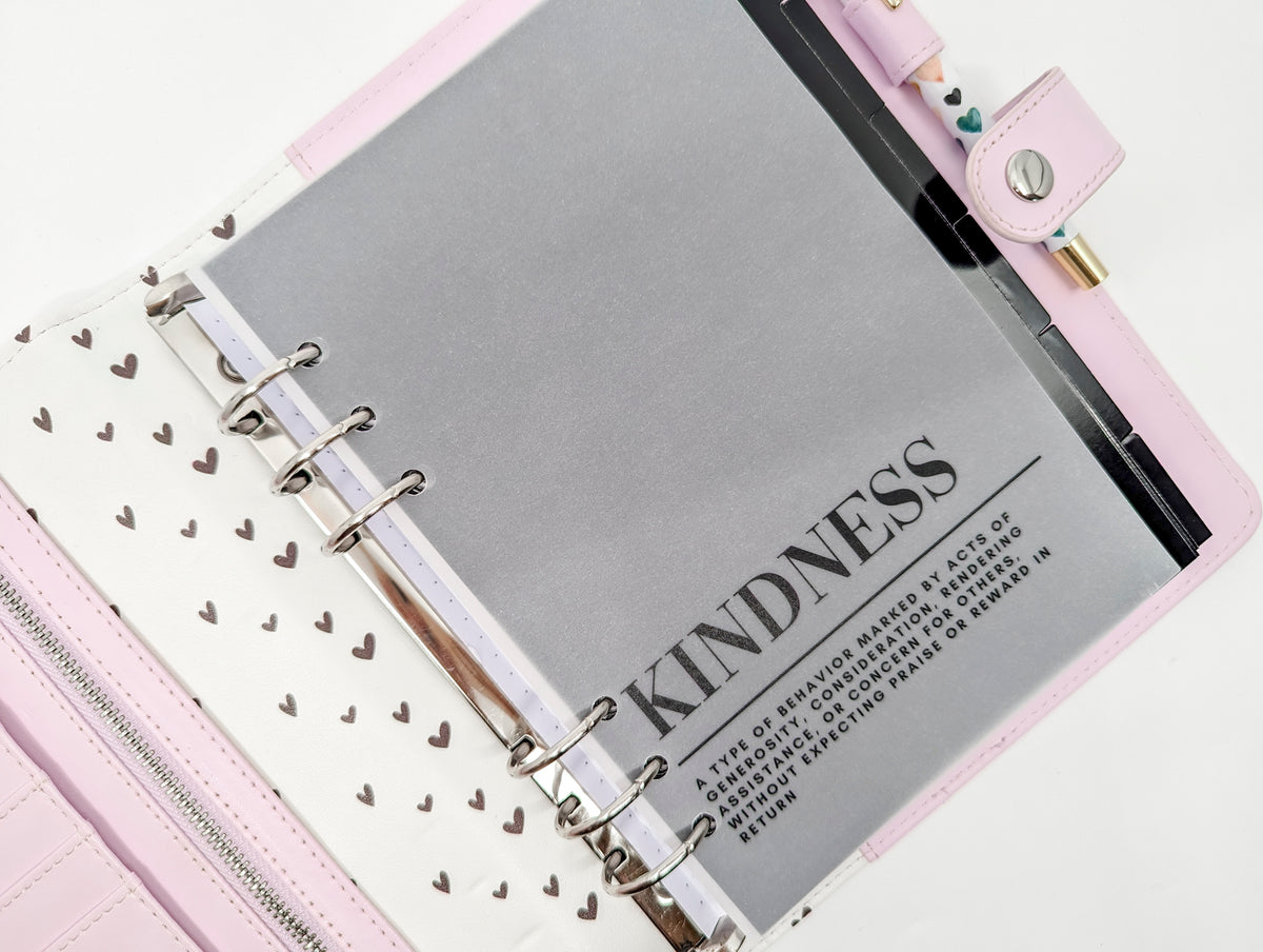 Kindness Planner Dashboard VELLUM/TRANSPARENT (B6 or Personal Size)