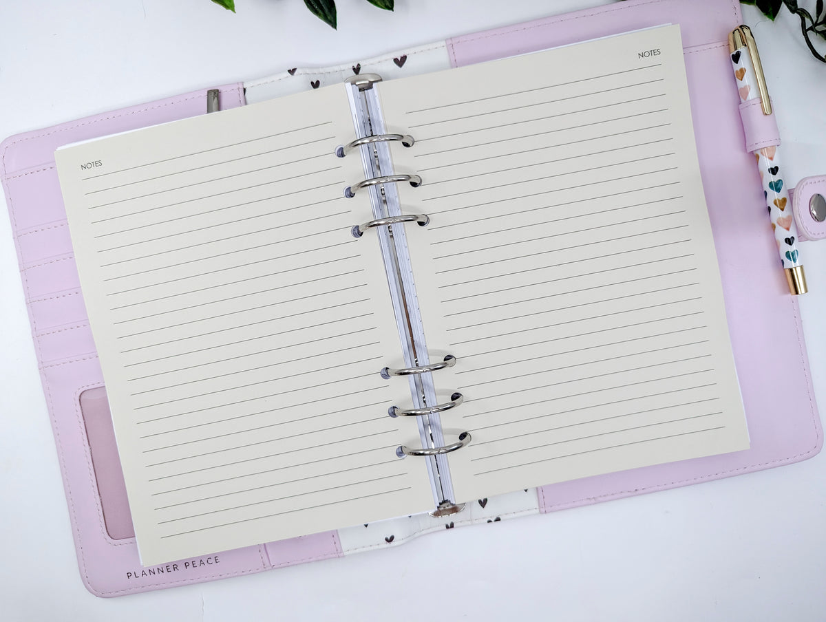 Coloured 125gsm lined notepaper