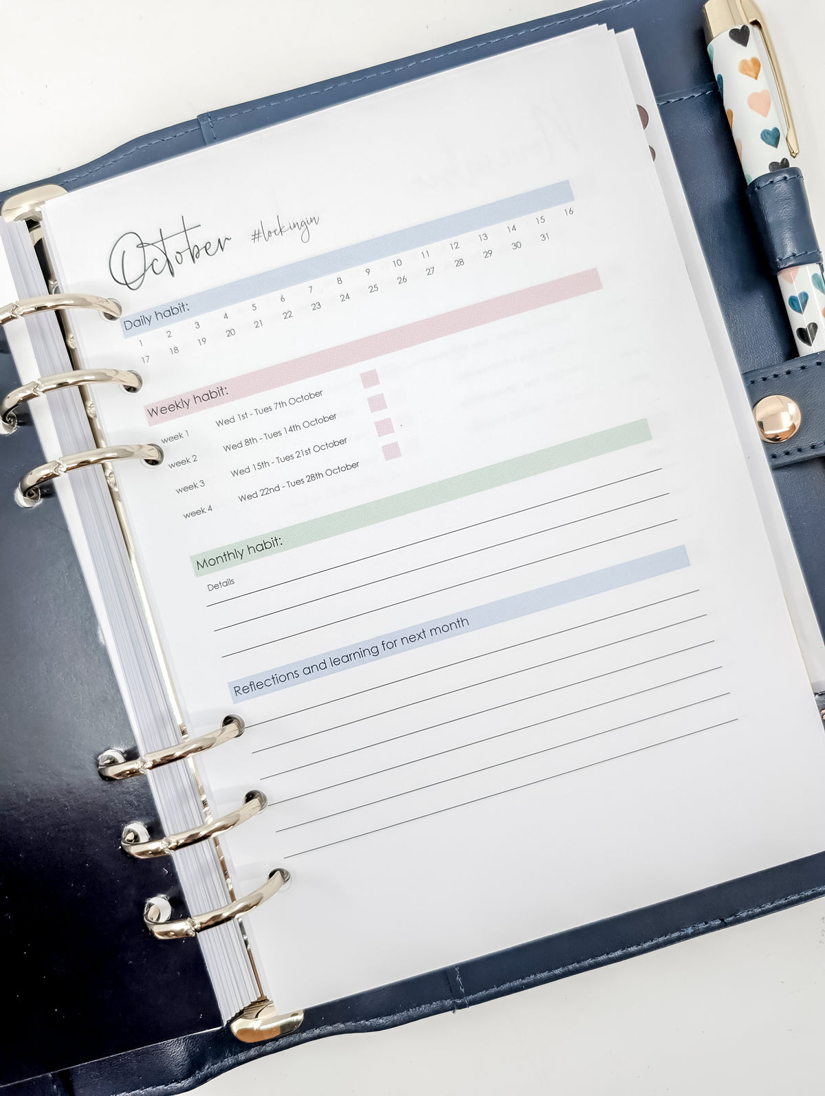 A5 Locking In - Habit Tracker for October - December 2025