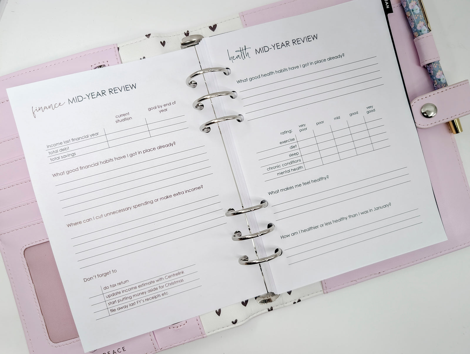 A5 Mid Year Review Inserts