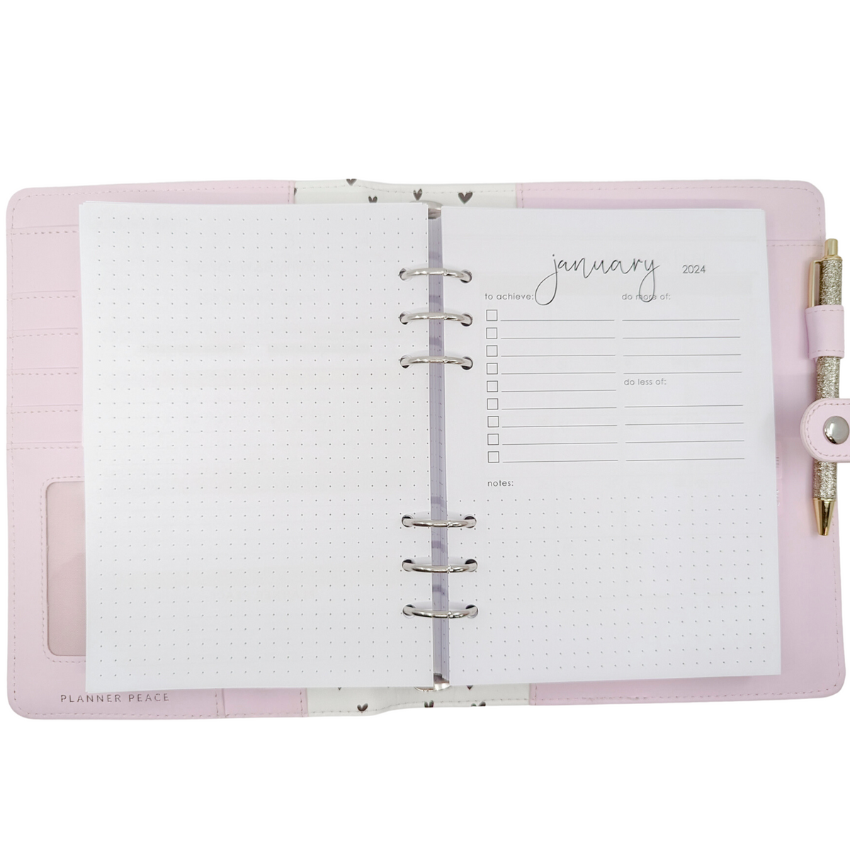 A5 Monthly Layout | Black &amp; White