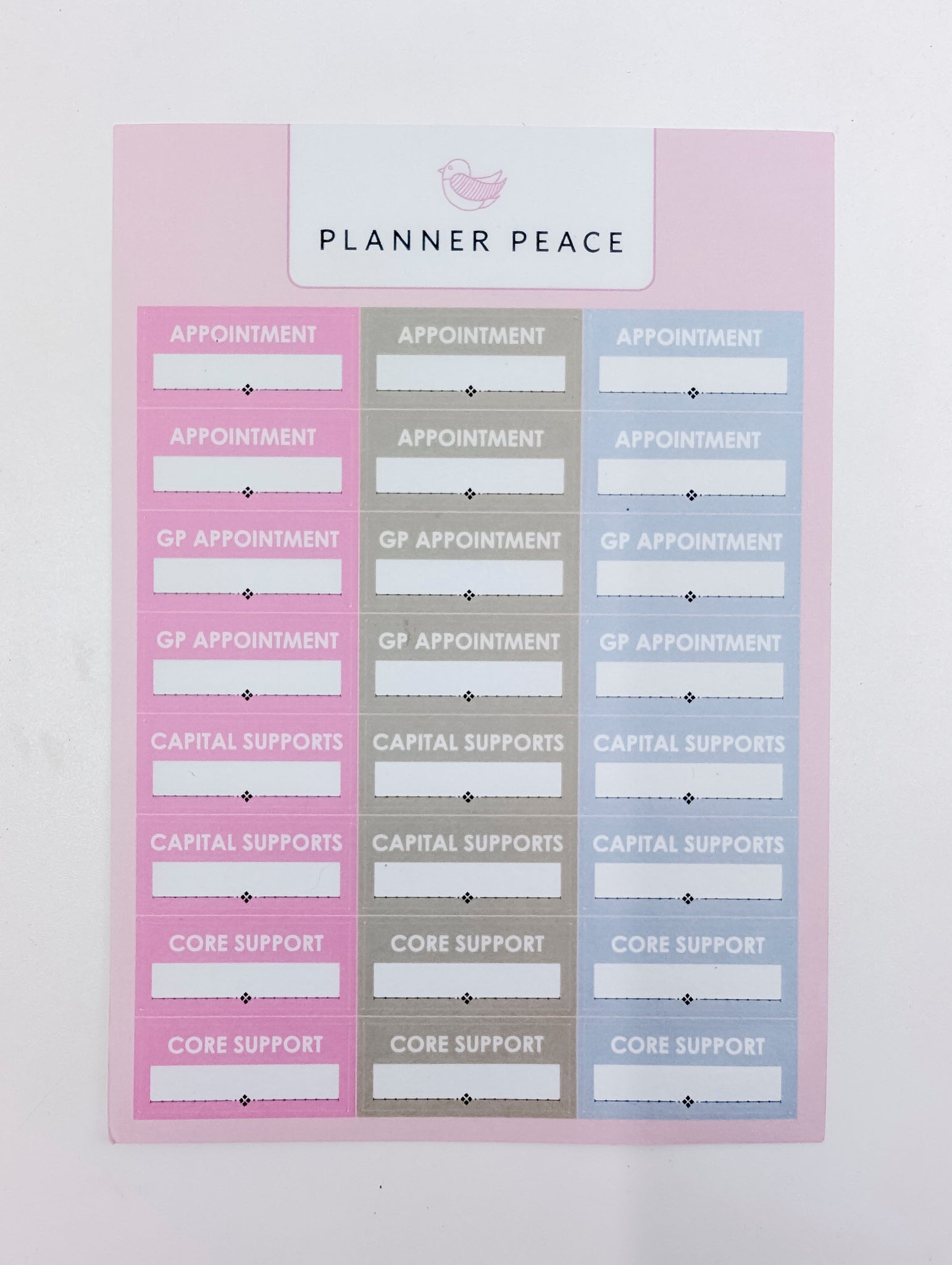 Planner Peace Sticker Sheet Pack - NDIS - 5 sheets