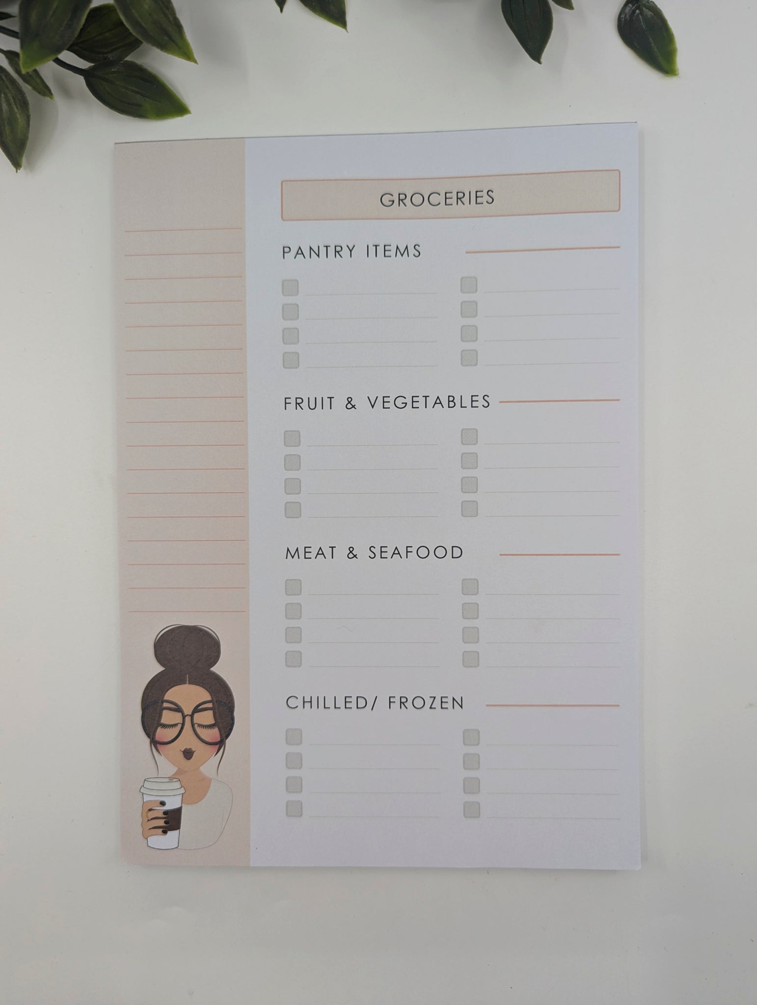 A5 Groceries Notepad - Coffee Girl