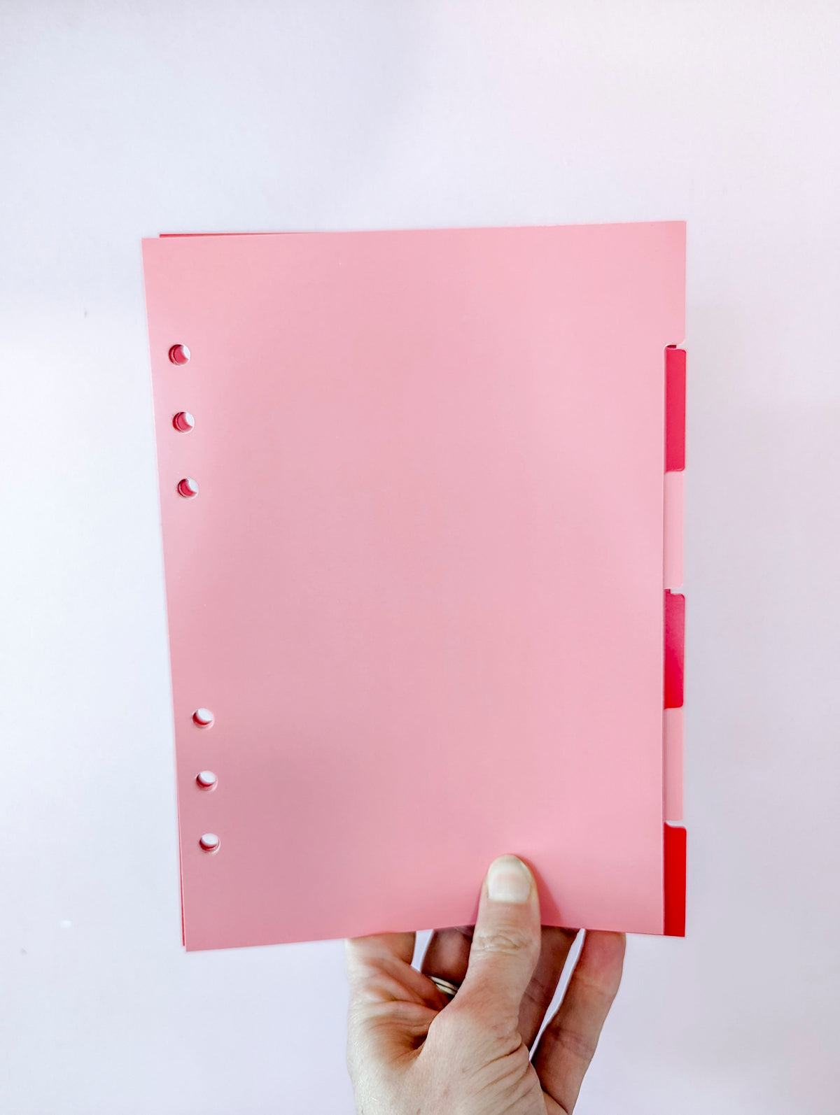 A5 Dividers &quot;Pink and Red&quot; -  6 tab