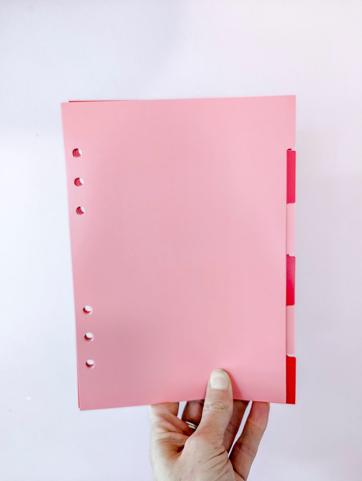 A5 Dividers "Pink and Red" -  6 tab
