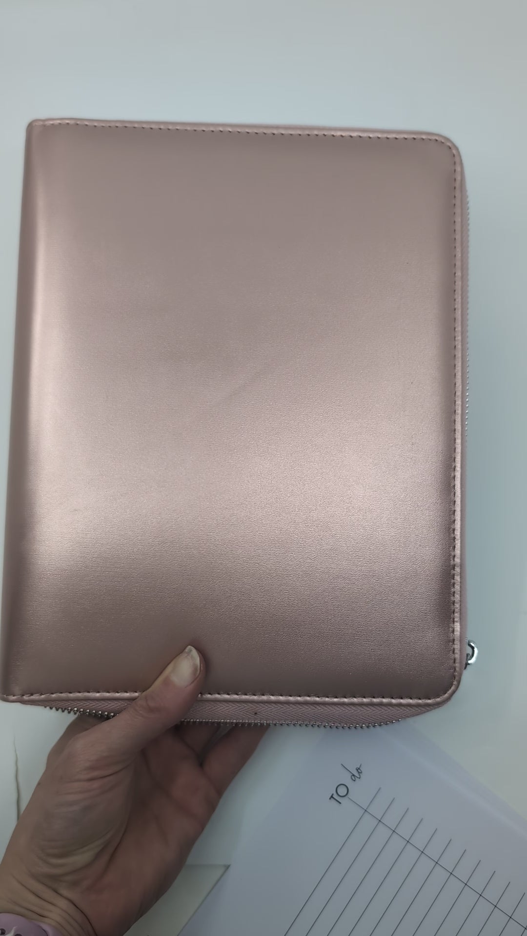 Pink Champagne (zip closure) - 6 Ring A5 Planner Cover