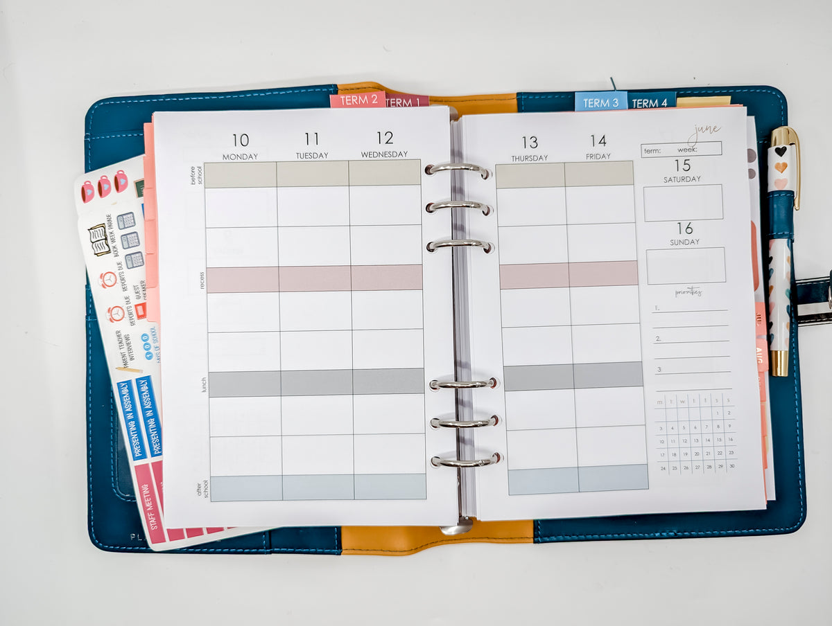 2026 Teacher Planner - Planner, Dividers, Teacher Inserts, Notepad and Stickers