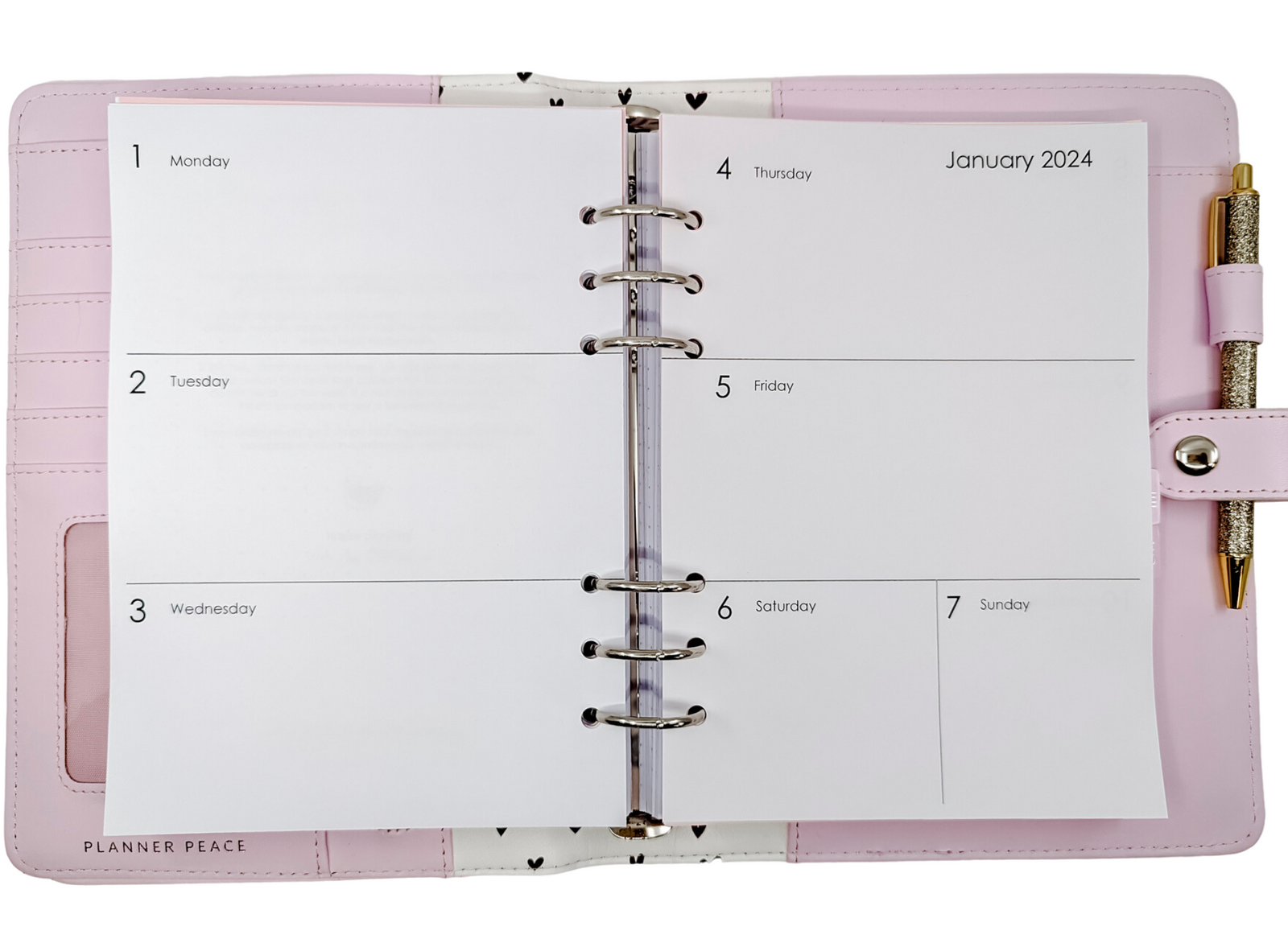 A5 Simple Horizontal Weekly Layout - Unlined