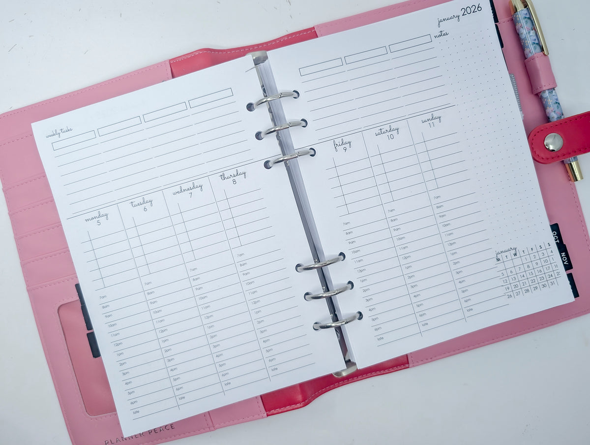 A5 Weekly Layout - Focus Layout