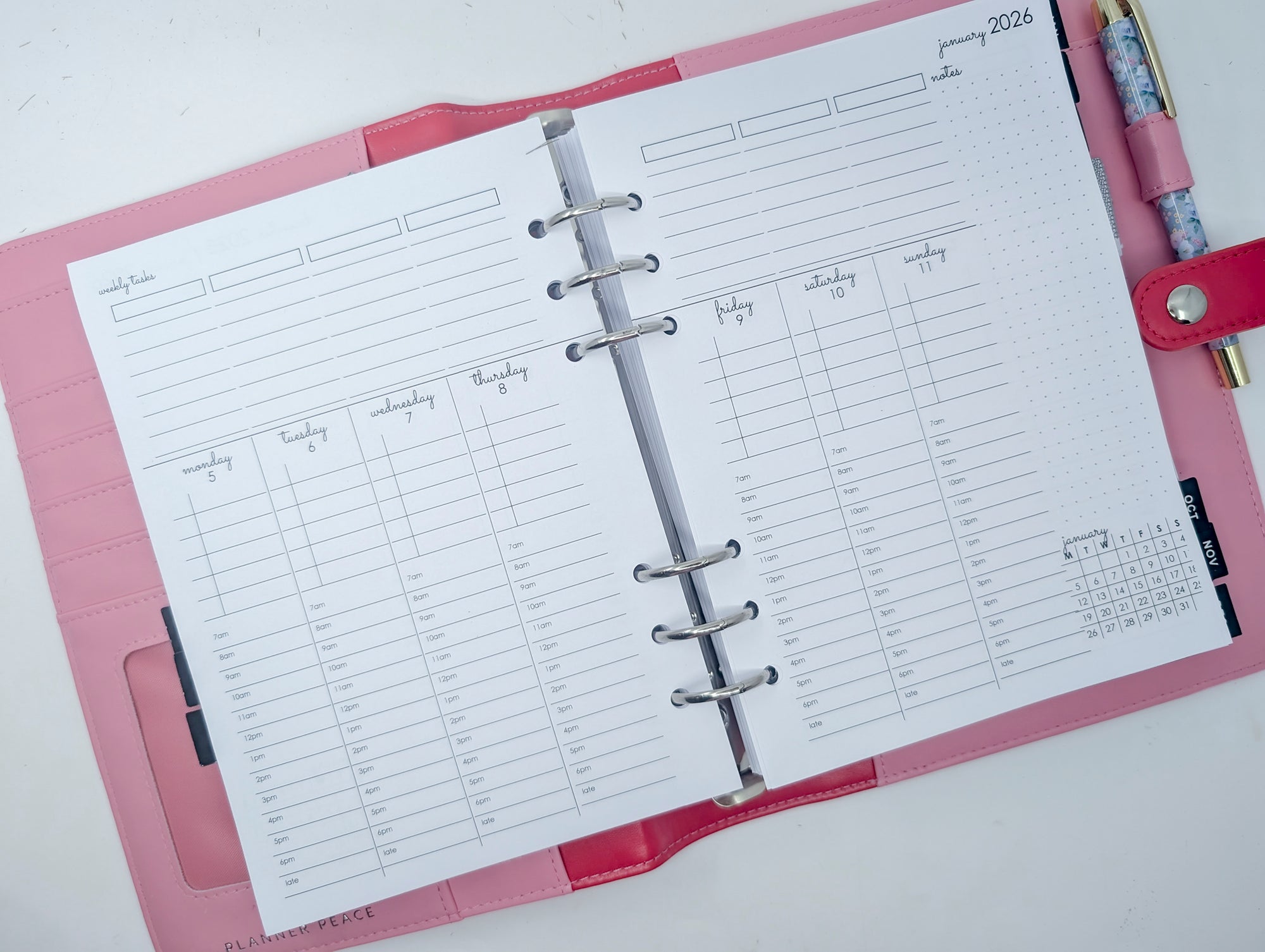 A5 Weekly Layout - Focus Layout